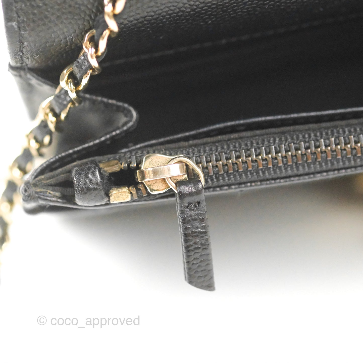 Chanel Golden Class Wallet on Chain WOC Black Caviar Gold Hardware