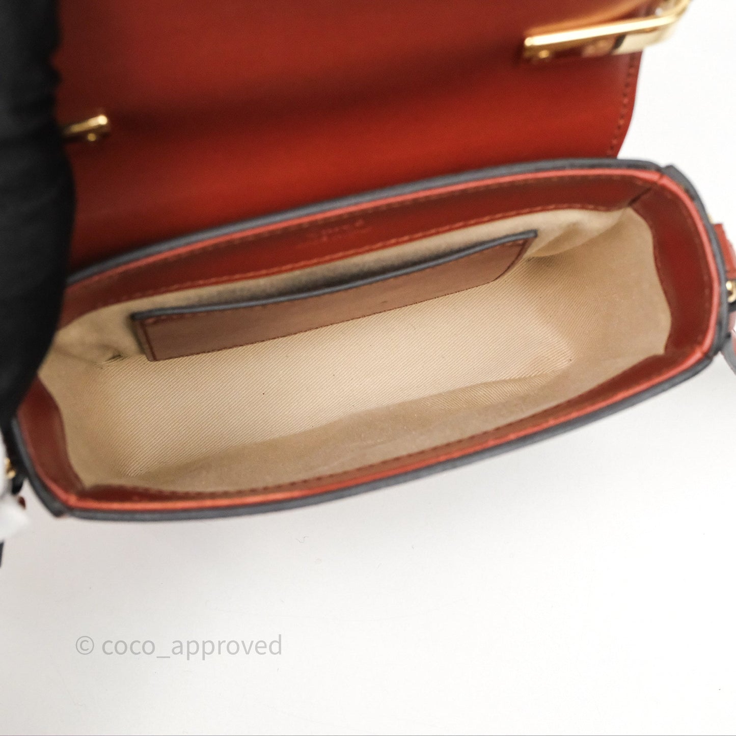 Chloé Mini C Bag Sepia Brown Shiny/Suede Calfskin