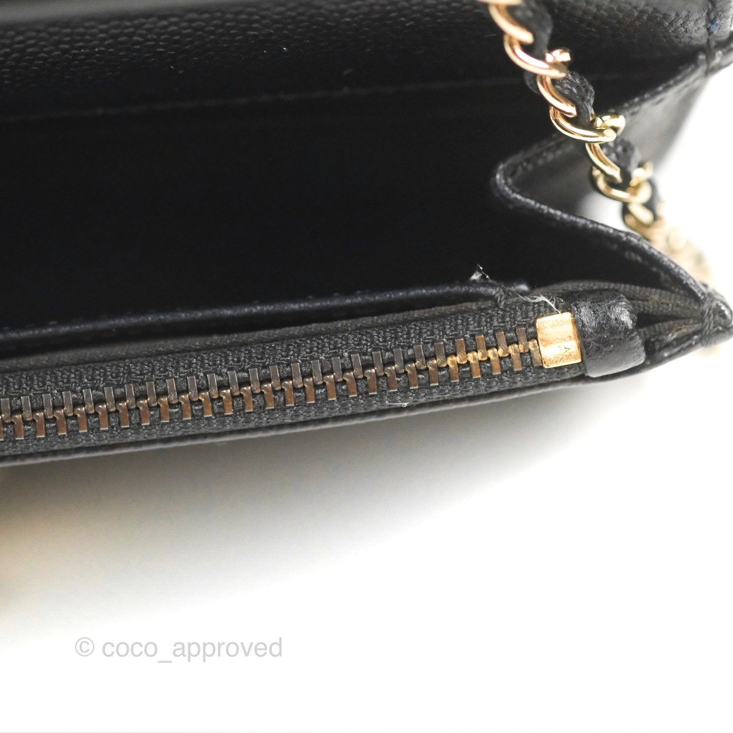 Chanel Golden Class Wallet on Chain WOC Black Caviar Gold Hardware