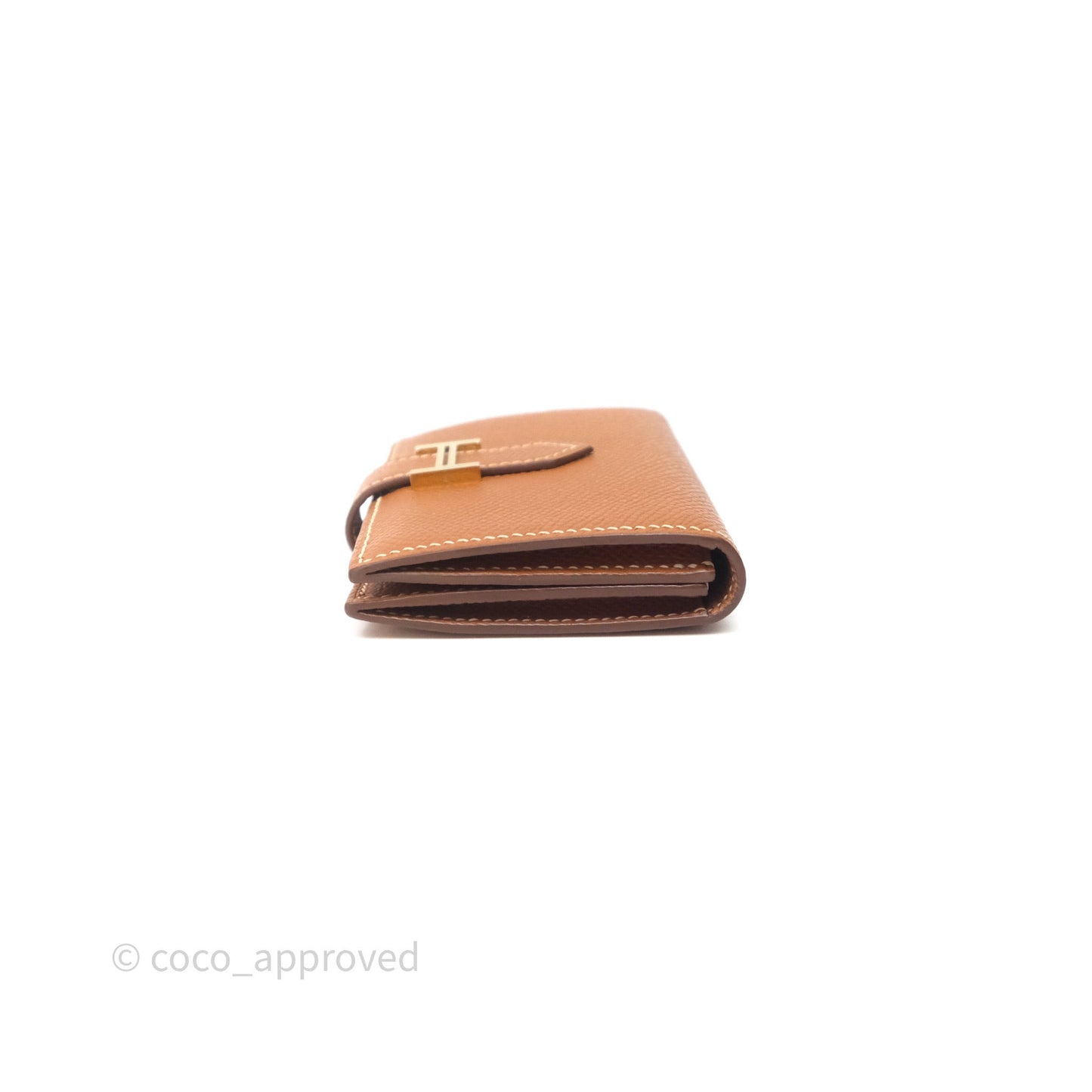 Hermes Bearn Mini Wallet Gold Epsom Gold Hardware