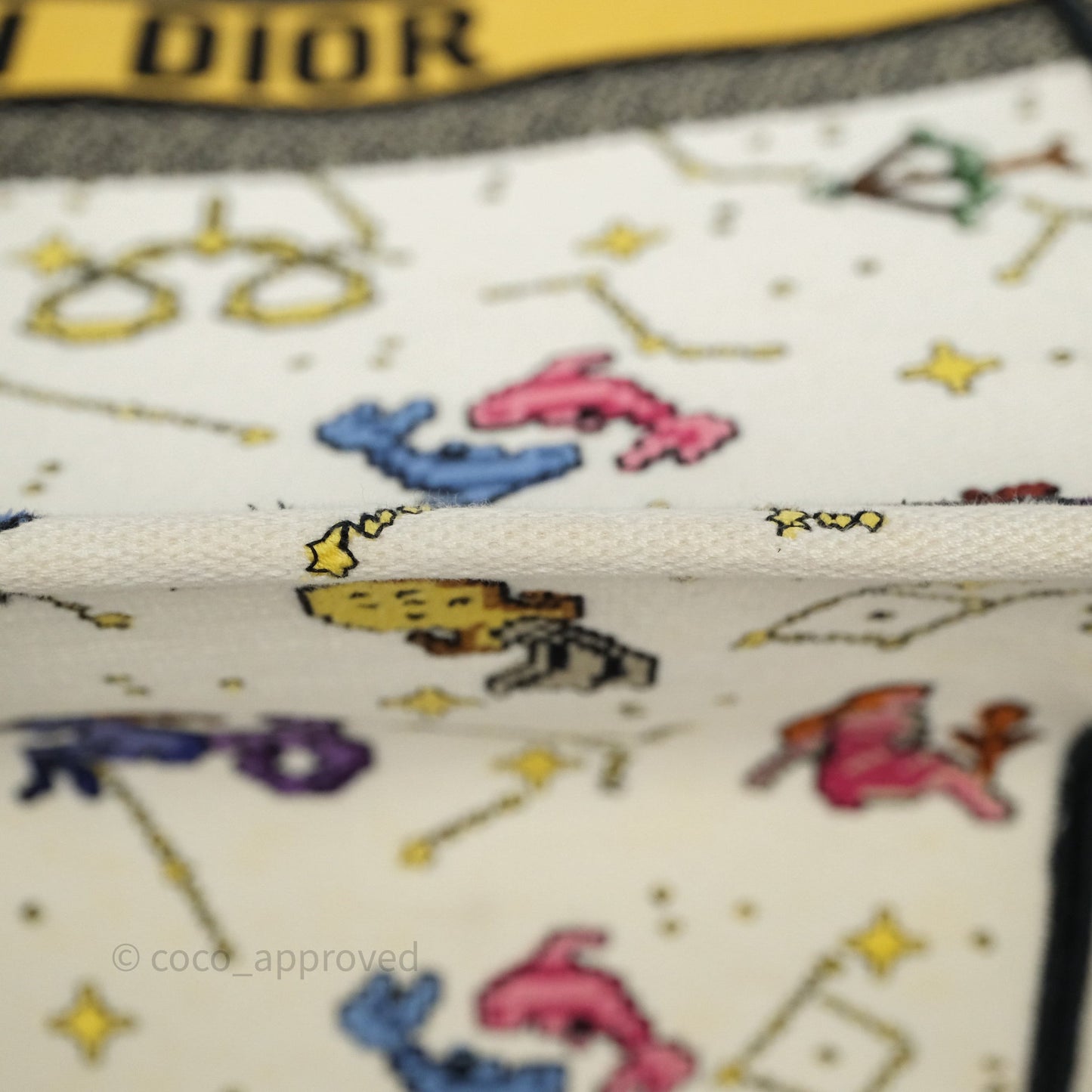 Christian Dior Large Pixel Zodiac Book Tote Bag White