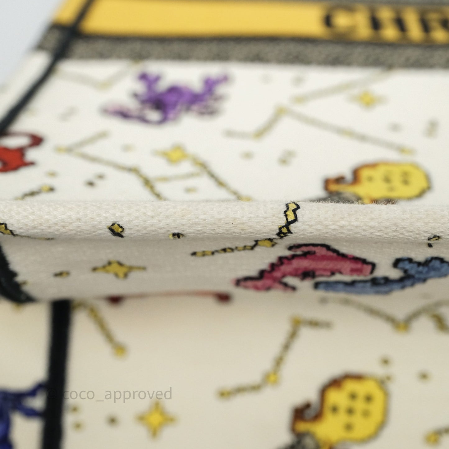 Christian Dior Large Pixel Zodiac Book Tote Bag White