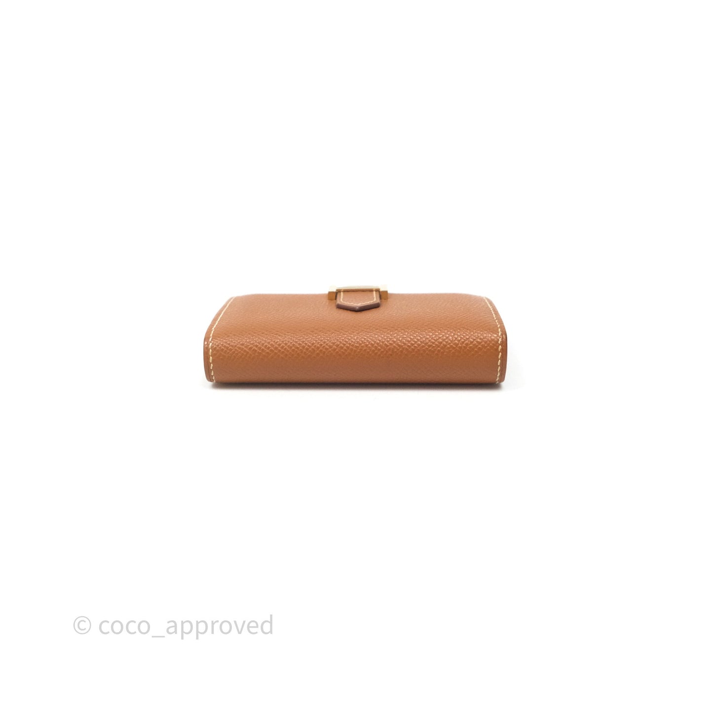 Hermes Bearn Mini Wallet Gold Epsom Gold Hardware