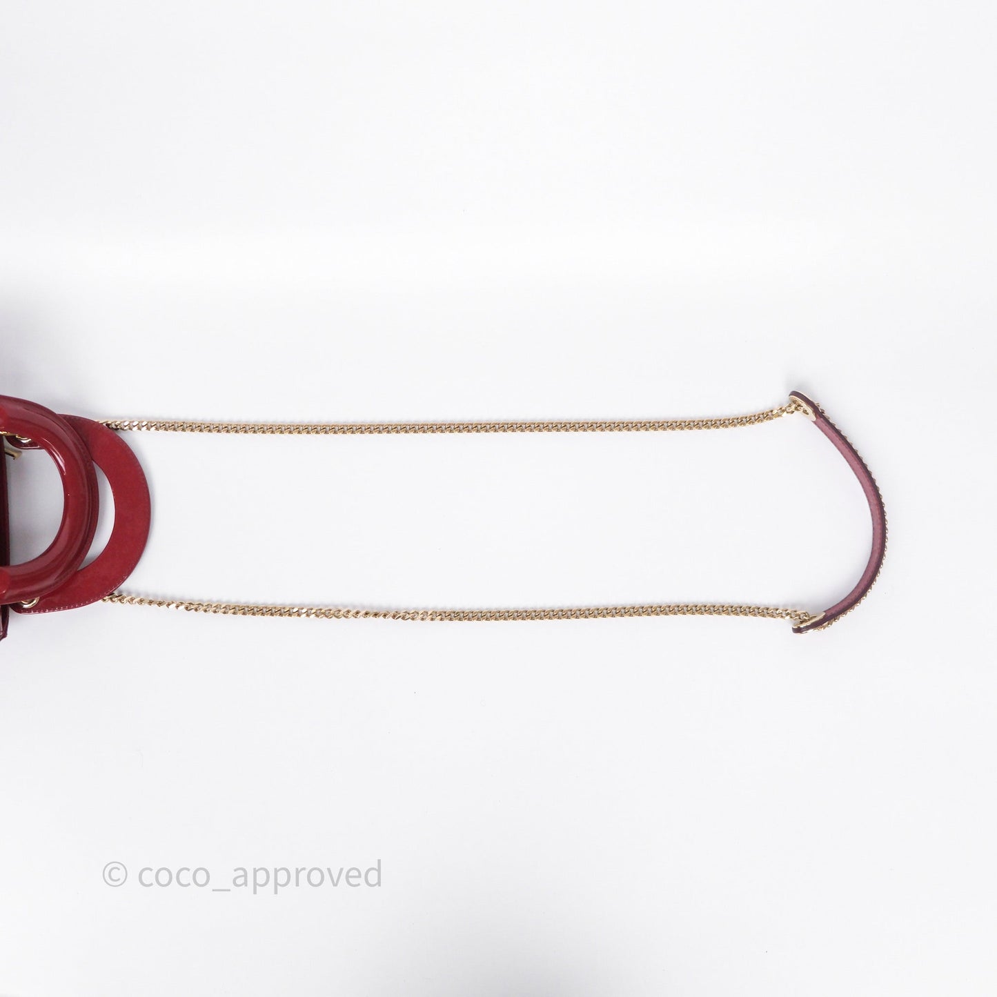 Dior Mini Lady Dior Red Cannage Patent Gold Hardware