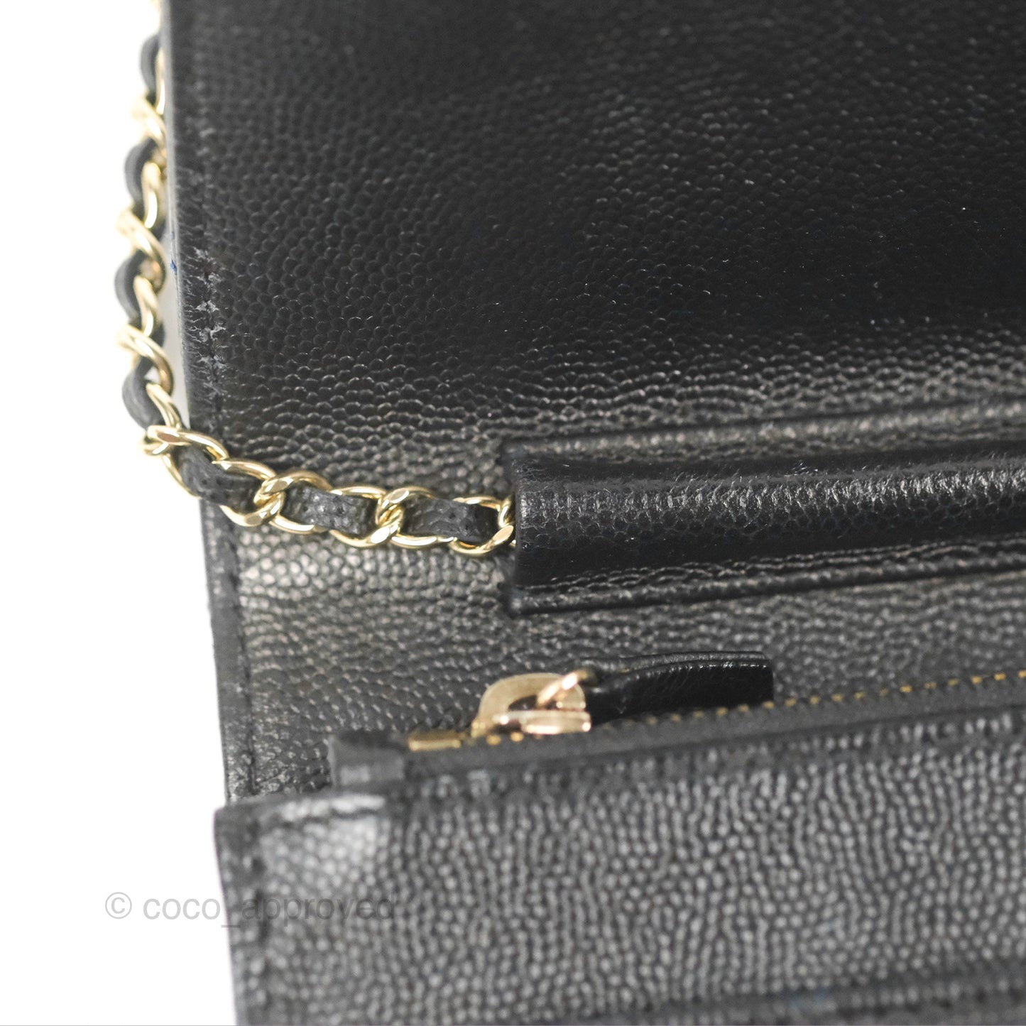 Chanel Golden Class Wallet on Chain WOC Black Caviar Gold Hardware