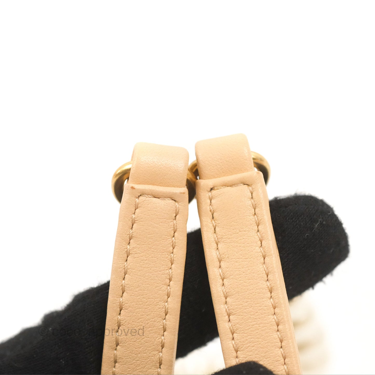 Chanel Quilted Pearl Mini About Pearls Drawstring Bucket Bag Beige Lambskin Aged Gold Hardware