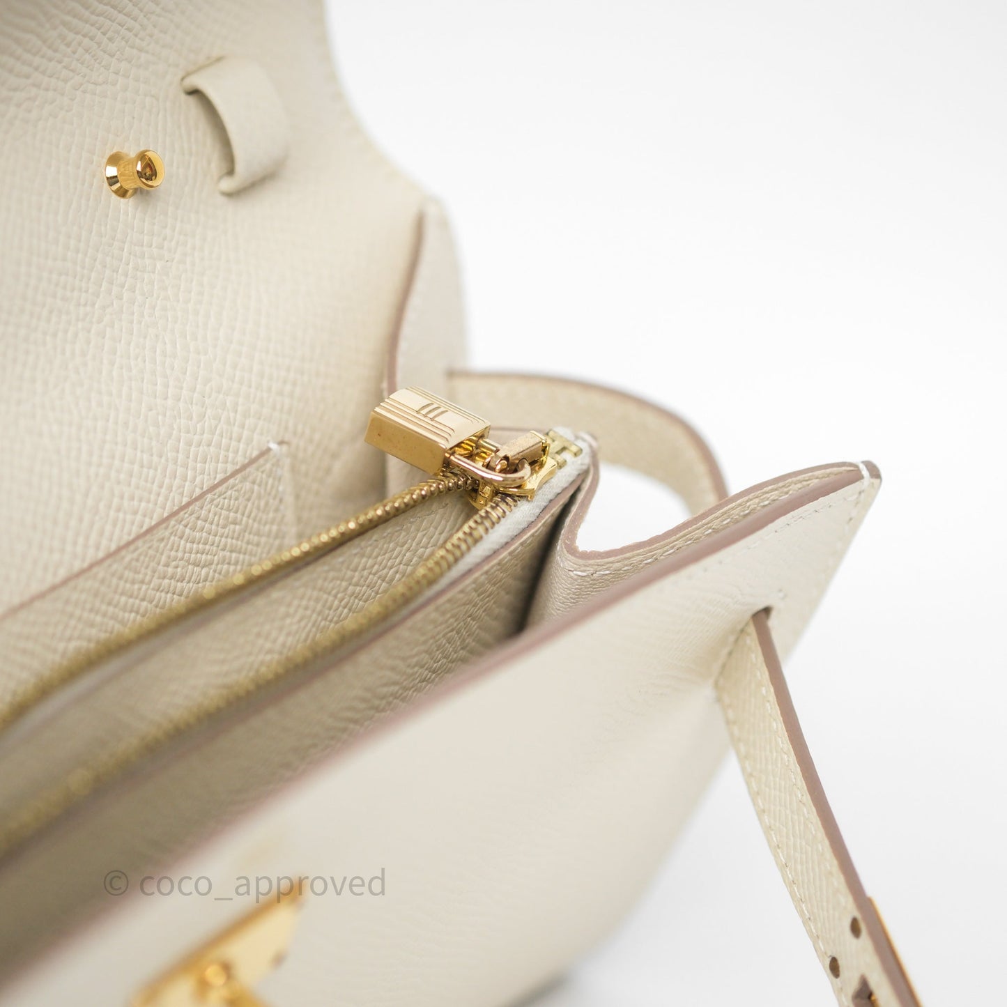 Hermès Kelly To Go Wallet Craie 10 Epsom Gold Hardware