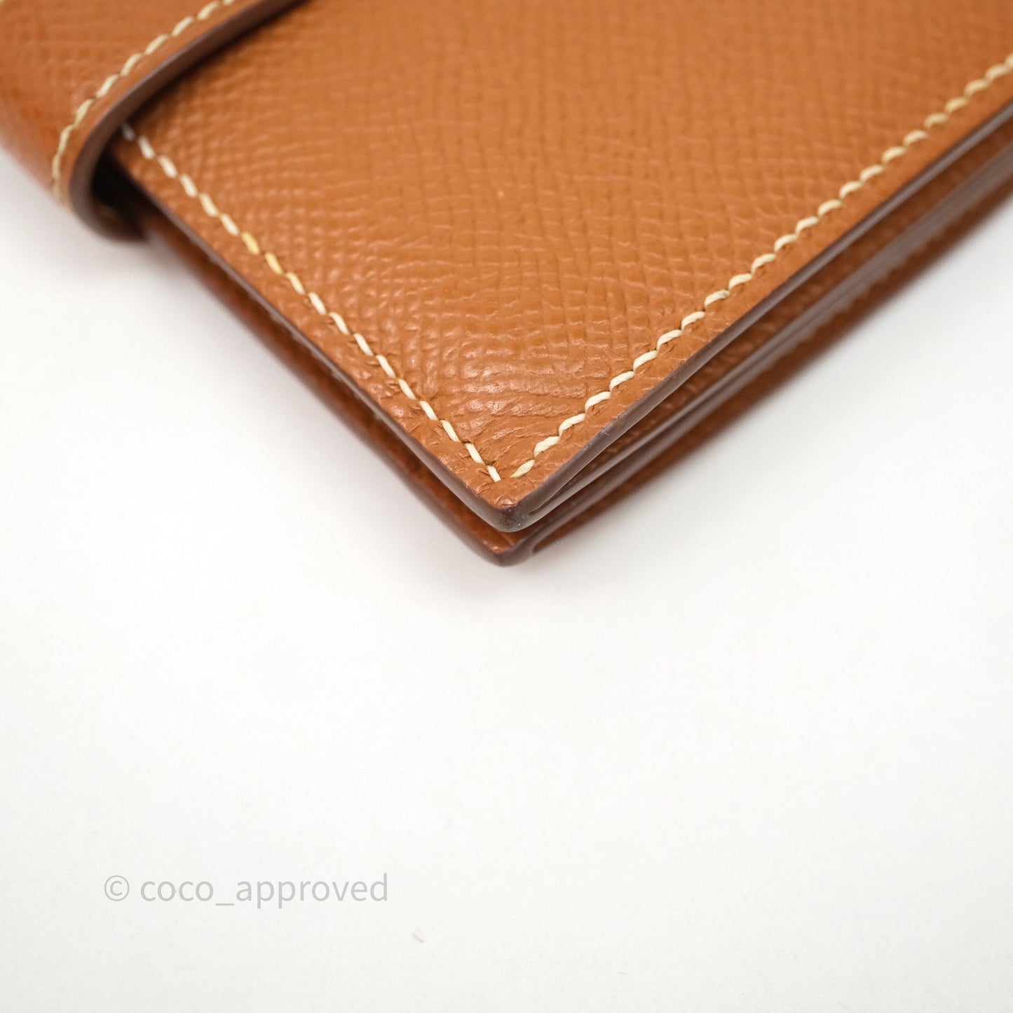Hermes Bearn Mini Wallet Gold Epsom Gold Hardware
