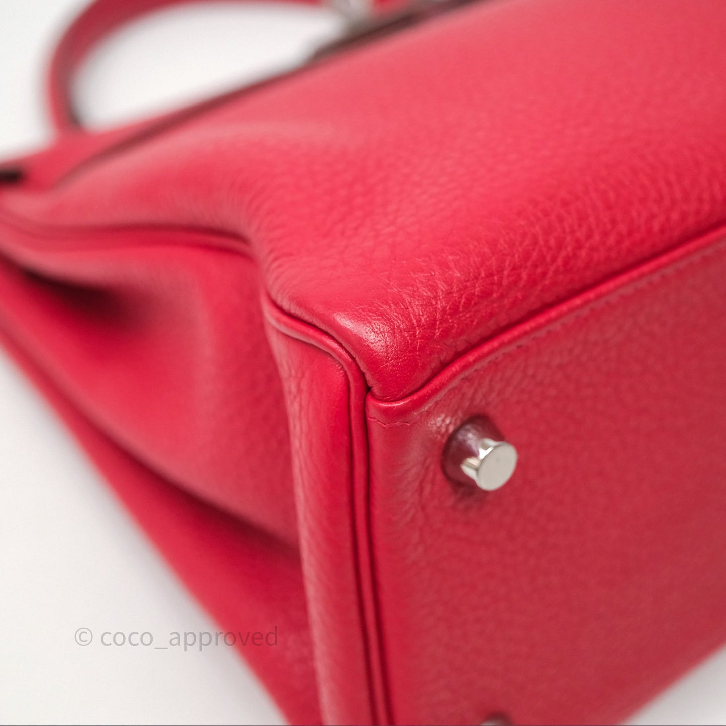 Hermes Kelly 28 Red Palladium Hardware
