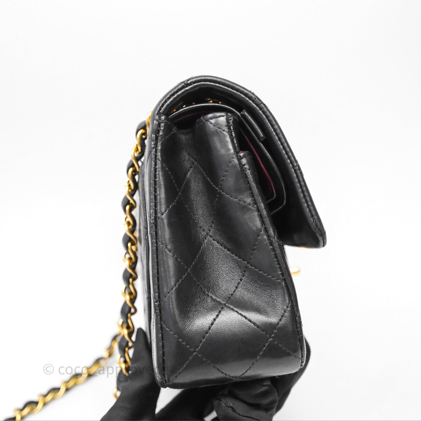 Chanel Classic Vintage Small Flap Black Lambskin 24K Gold Hardware