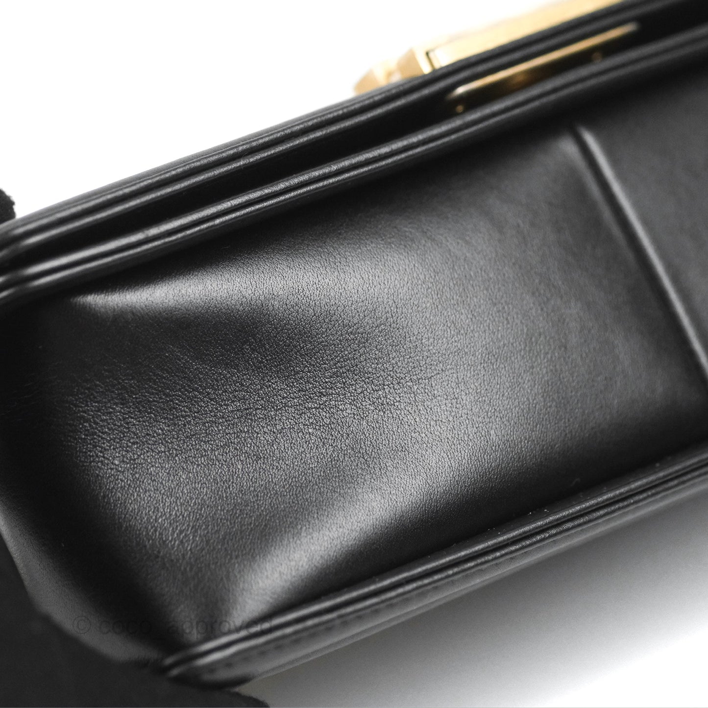 Chanel Quilted Medium Boy Black Calfskin Aged Gold Hardware
