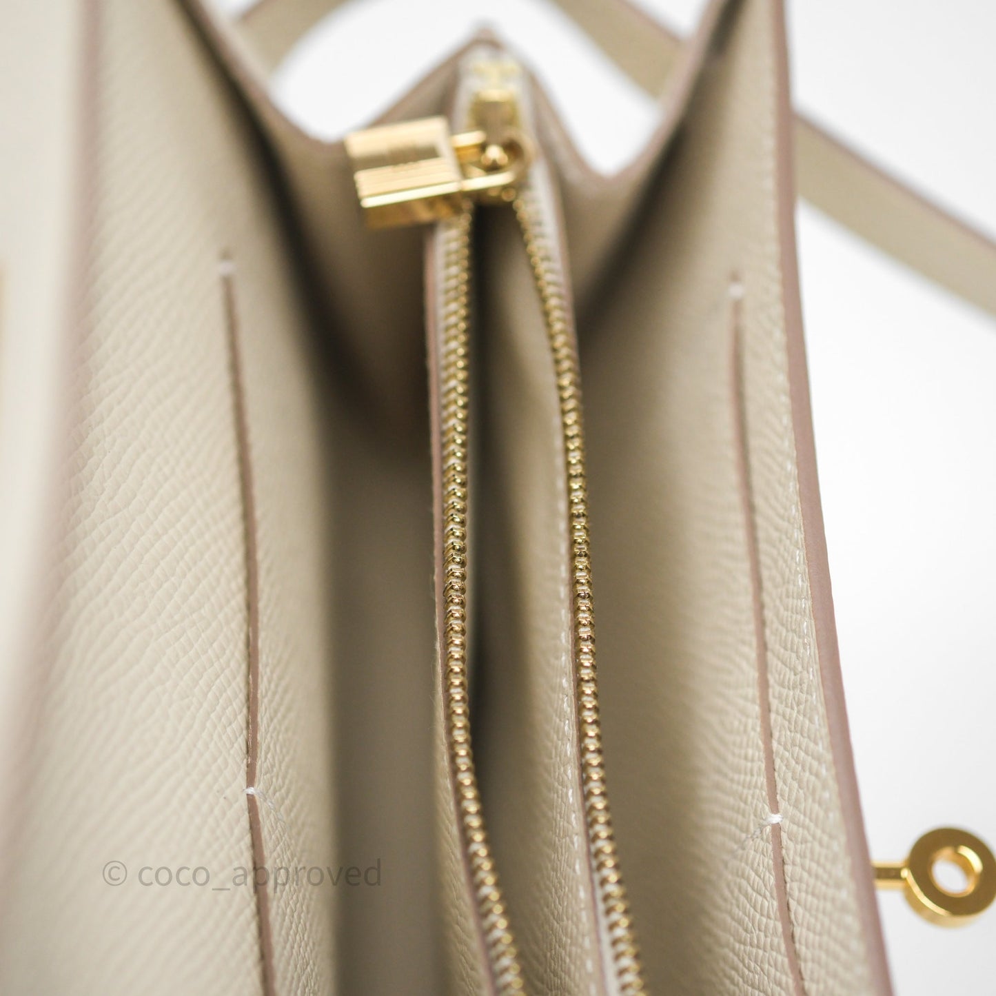 Hermès Kelly To Go Wallet Craie 10 Epsom Gold Hardware