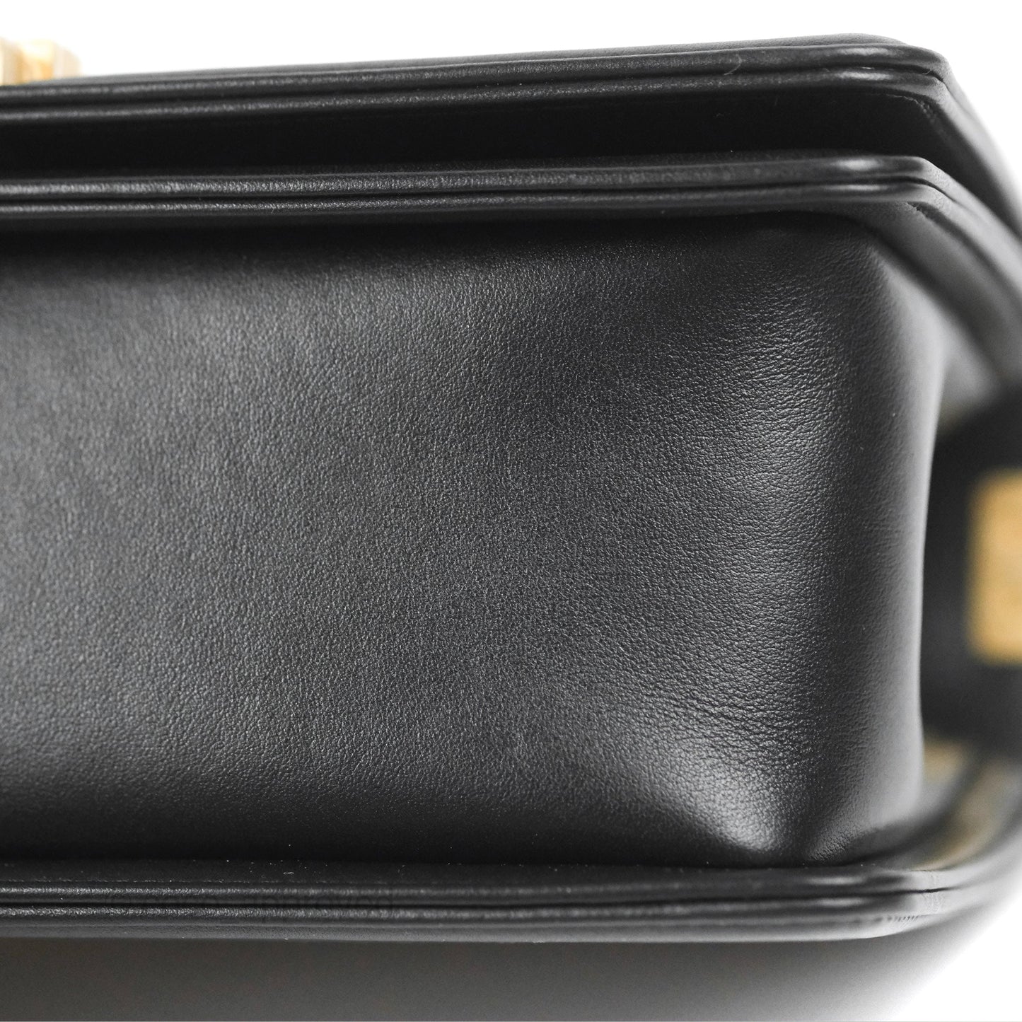 Chanel Quilted Medium Boy Black Calfskin Aged Gold Hardware