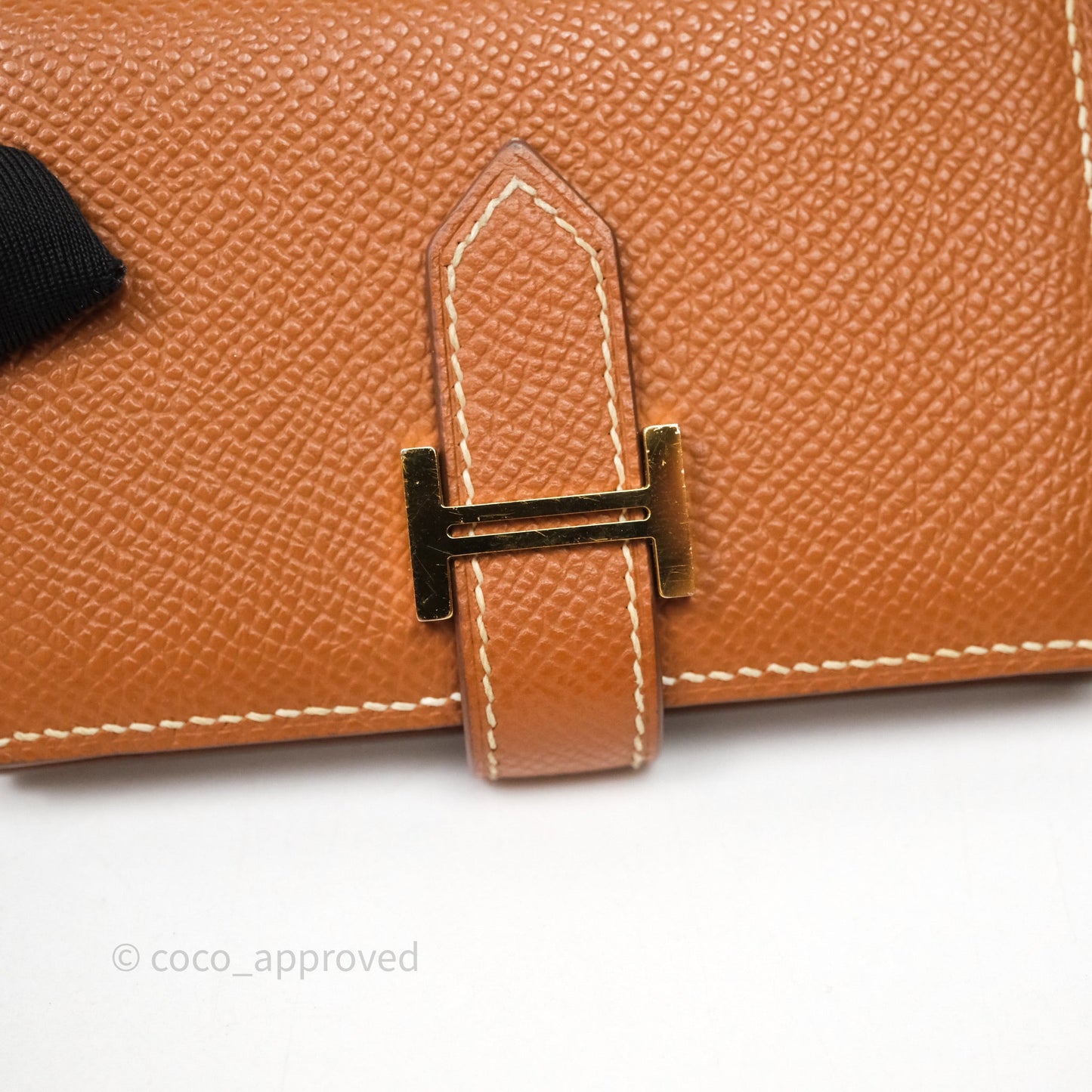 Hermes Bearn Mini Wallet Gold Epsom Gold Hardware