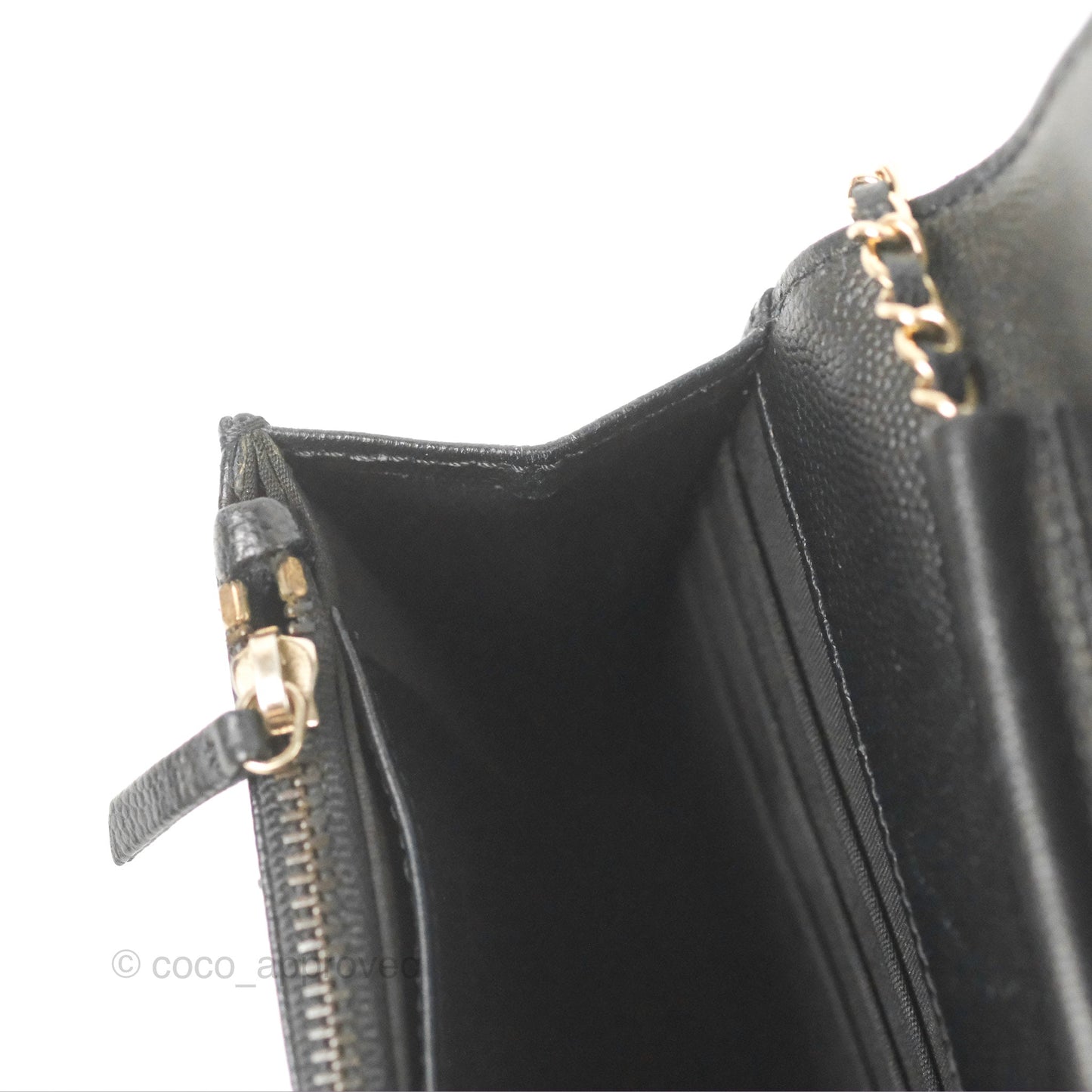 Chanel Golden Class Wallet on Chain WOC Black Caviar Gold Hardware