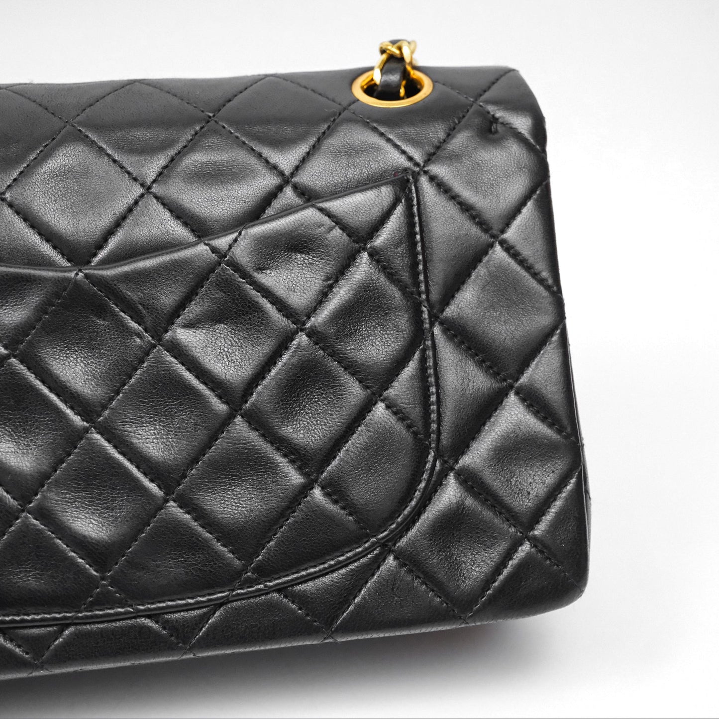 Chanel Classic Vintage Small Flap Black Lambskin 24K Gold Hardware