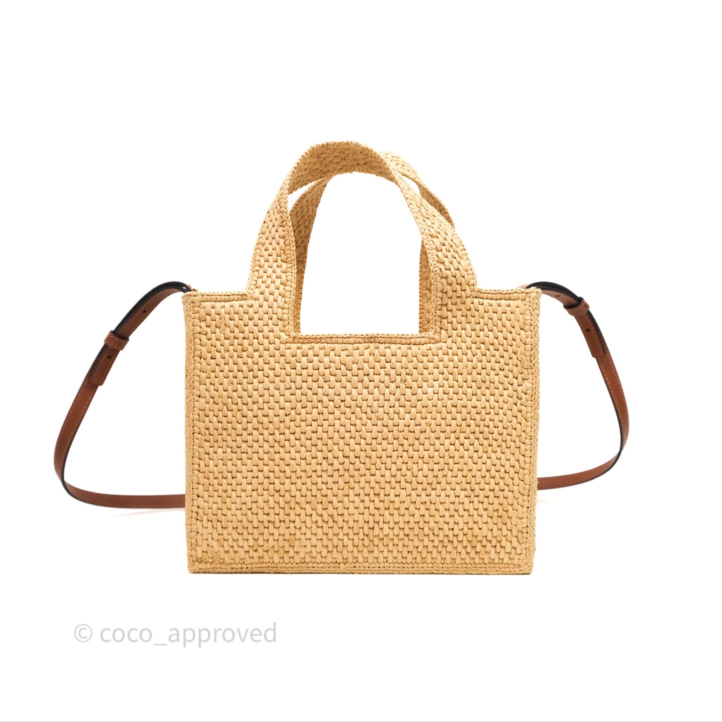 Loewe Small Font Tote In Raffia