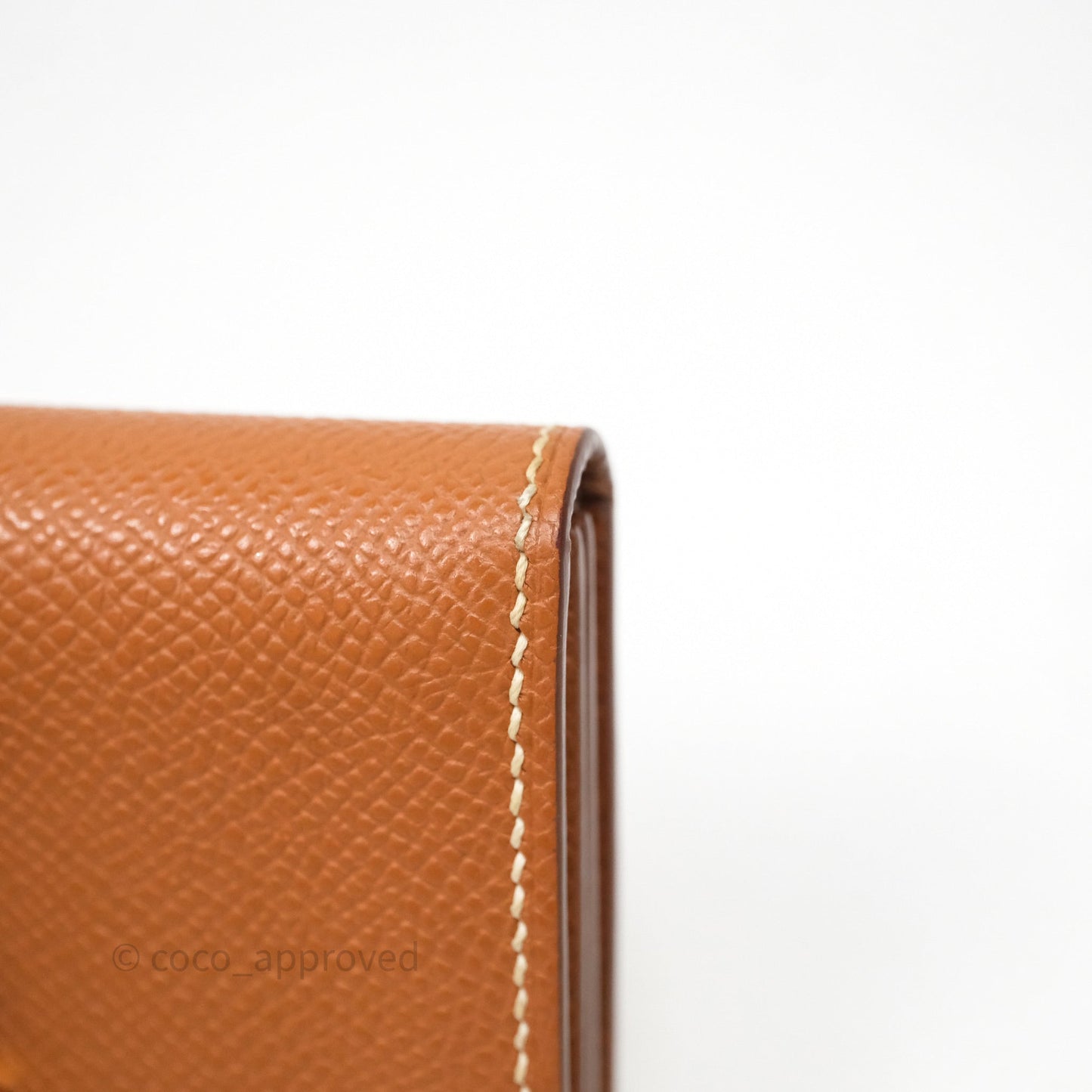 Hermes Bearn Mini Wallet Gold Epsom Gold Hardware