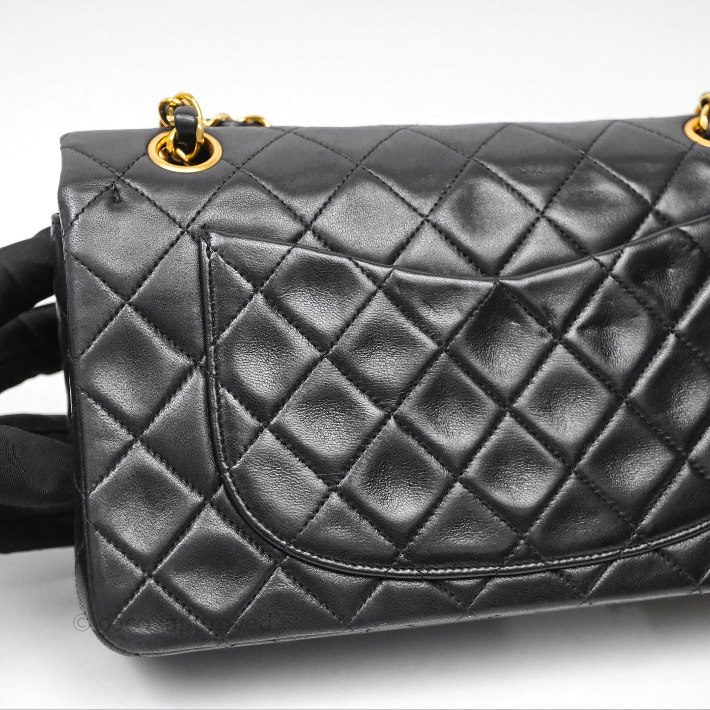 Chanel Classic Vintage Small Flap Black Lambskin 24K Gold Hardware
