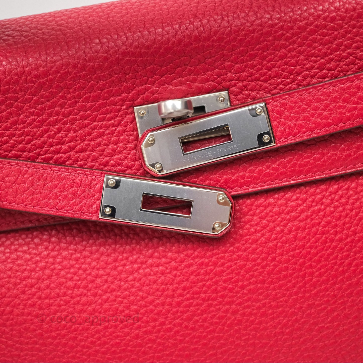 Hermes Kelly 28 Red Palladium Hardware