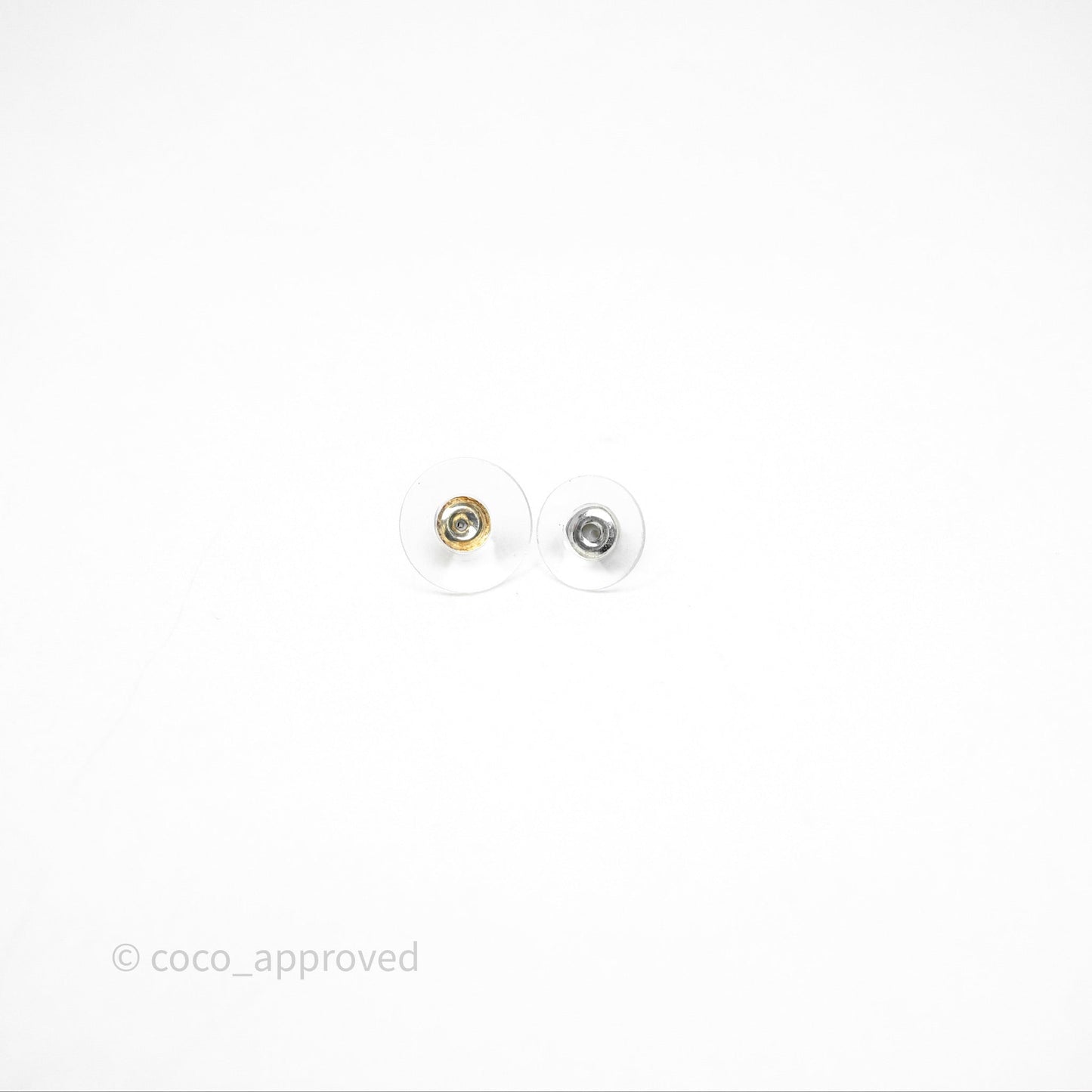 Chanel CC Round Earrings Silver Tone 25C