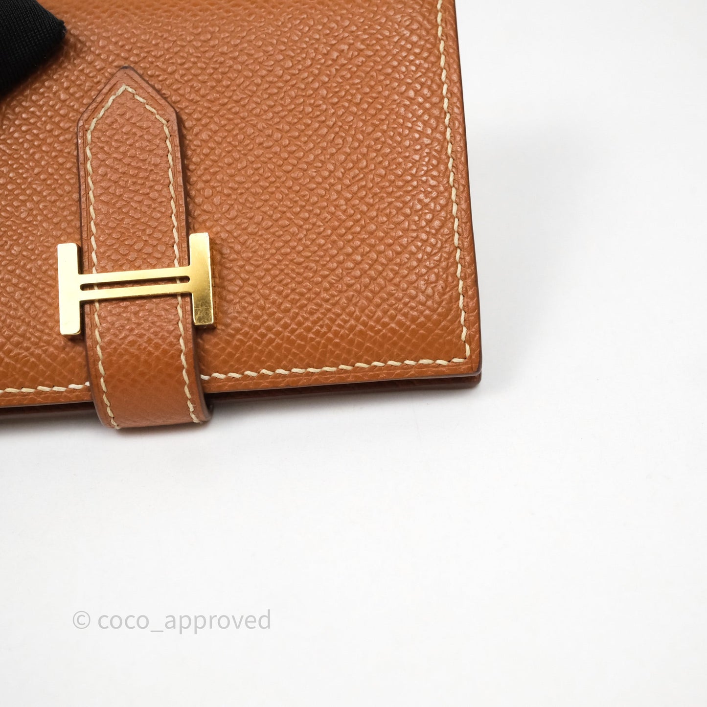 Hermes Bearn Mini Wallet Gold Epsom Gold Hardware
