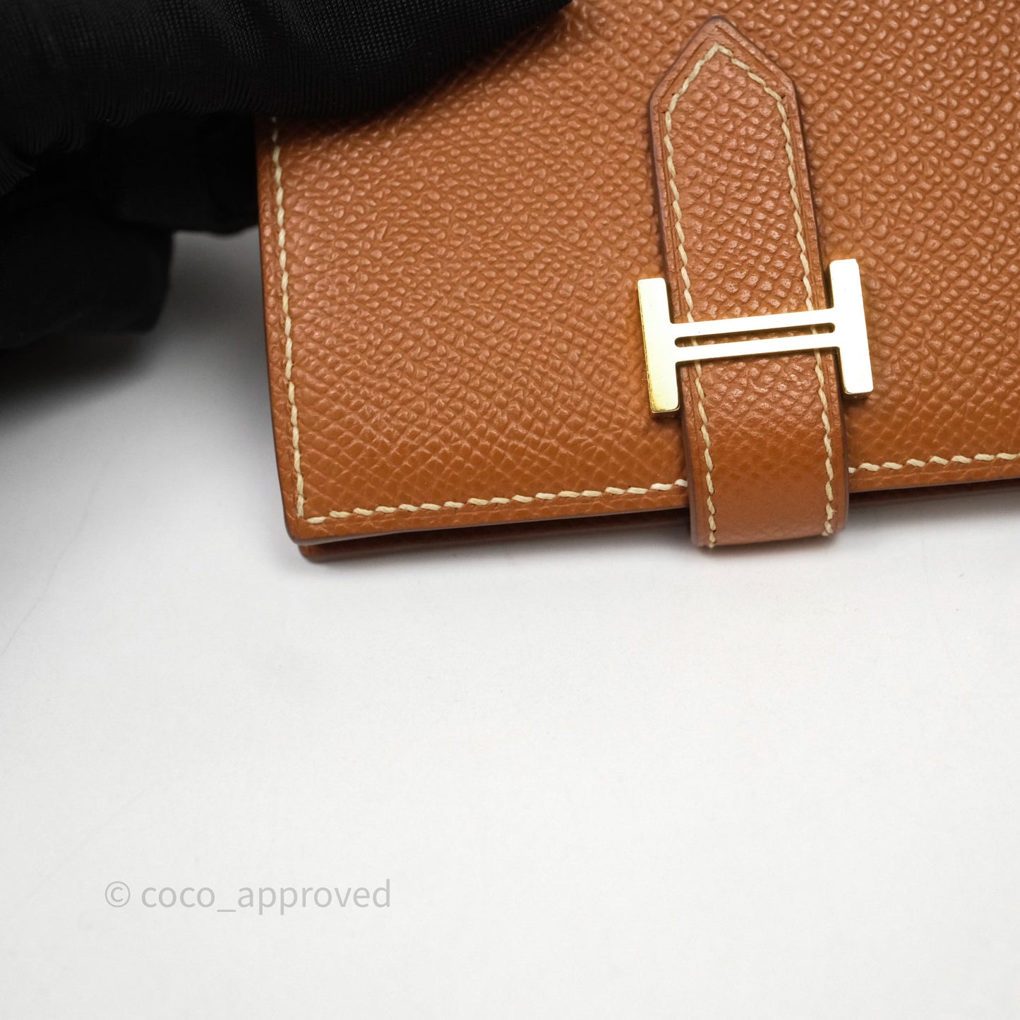 Hermes Bearn Mini Wallet Gold Epsom Gold Hardware