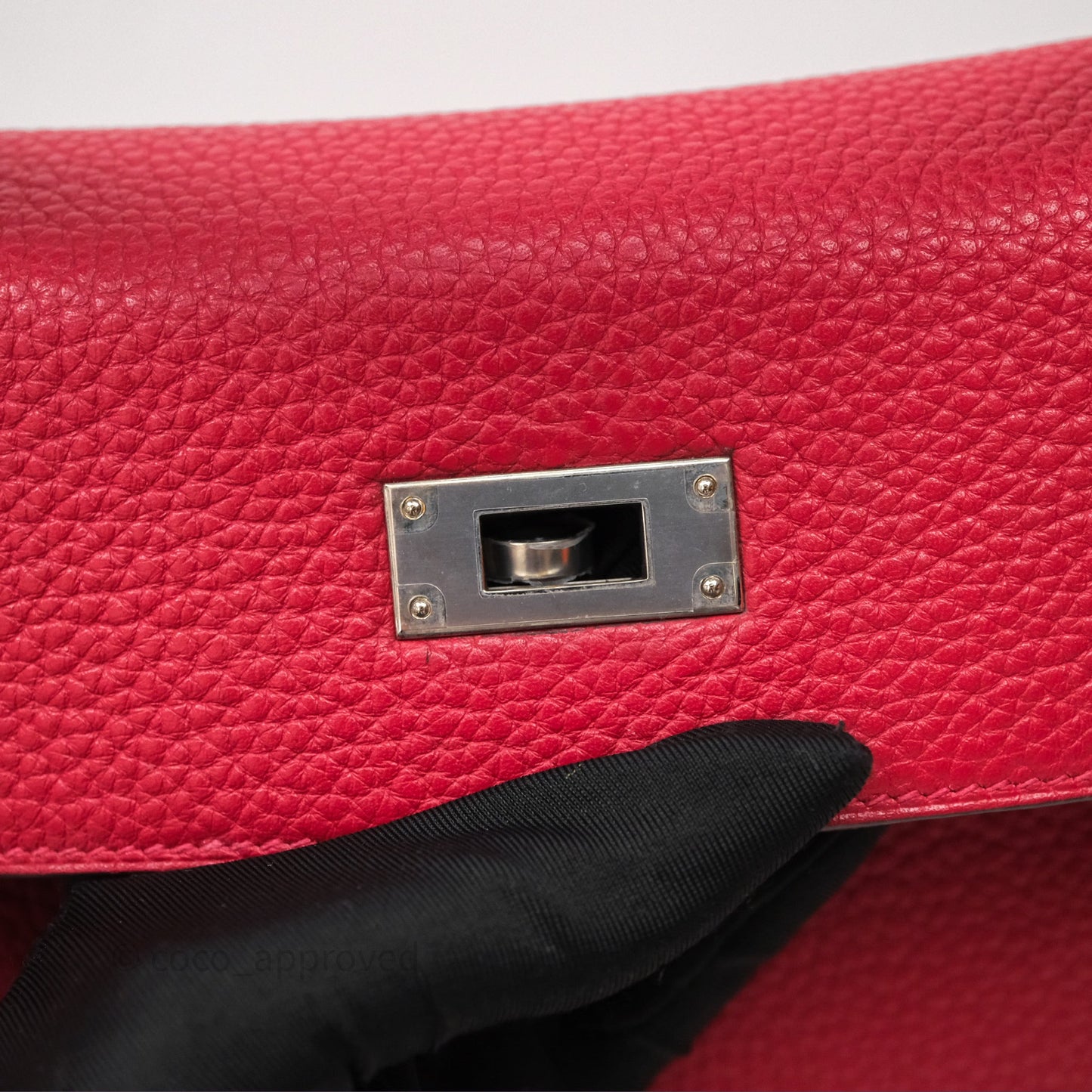 Hermes Kelly 28 Red Palladium Hardware