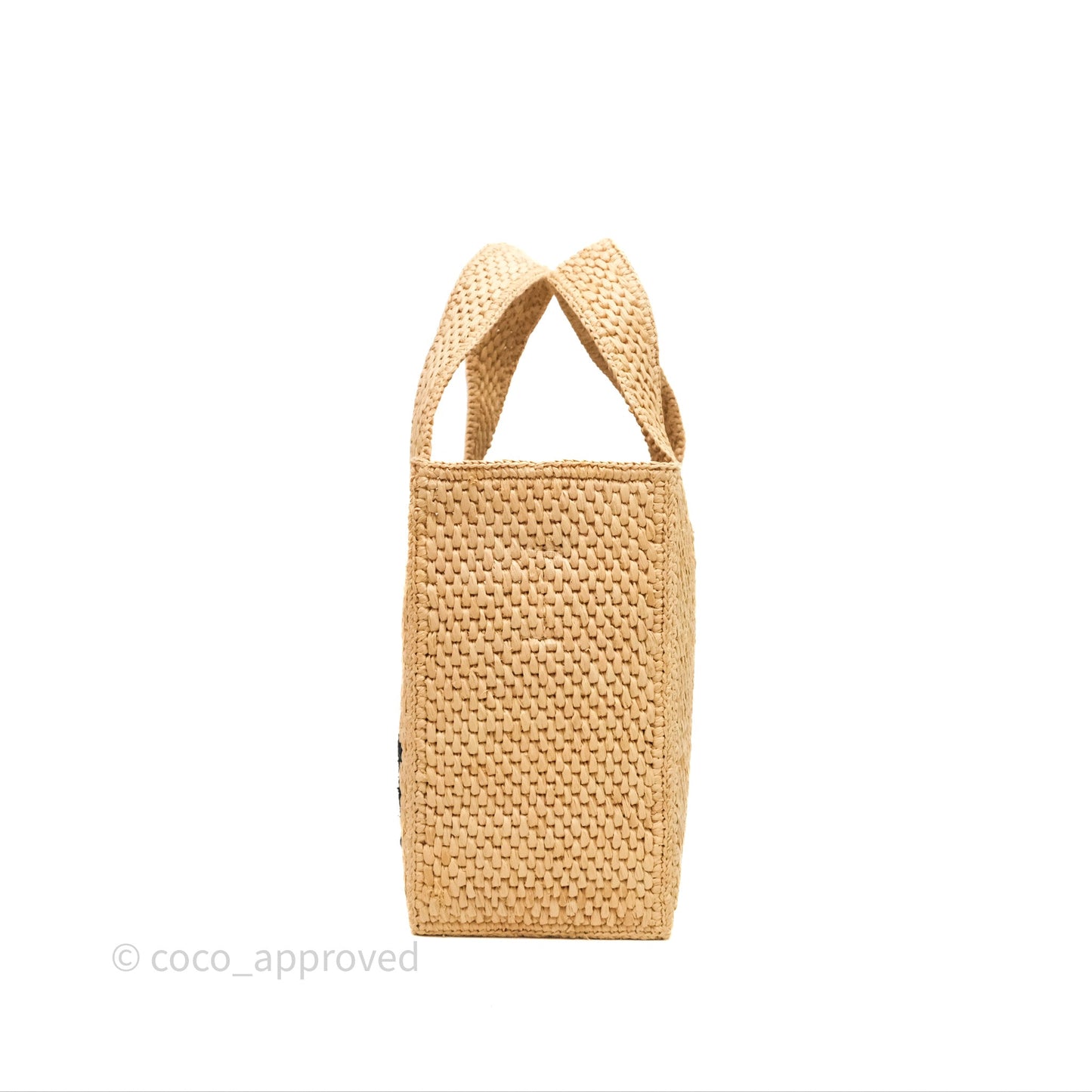 Loewe Small Font Tote In Raffia