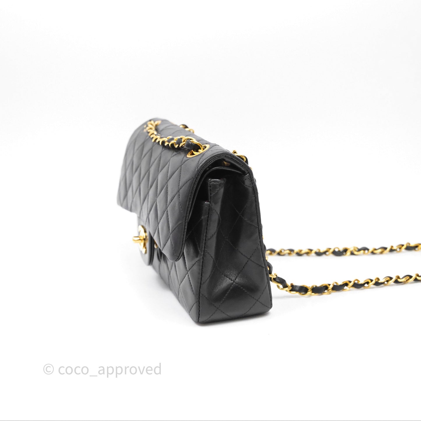 Chanel Classic Vintage Small Flap Black Lambskin 24K Gold Hardware