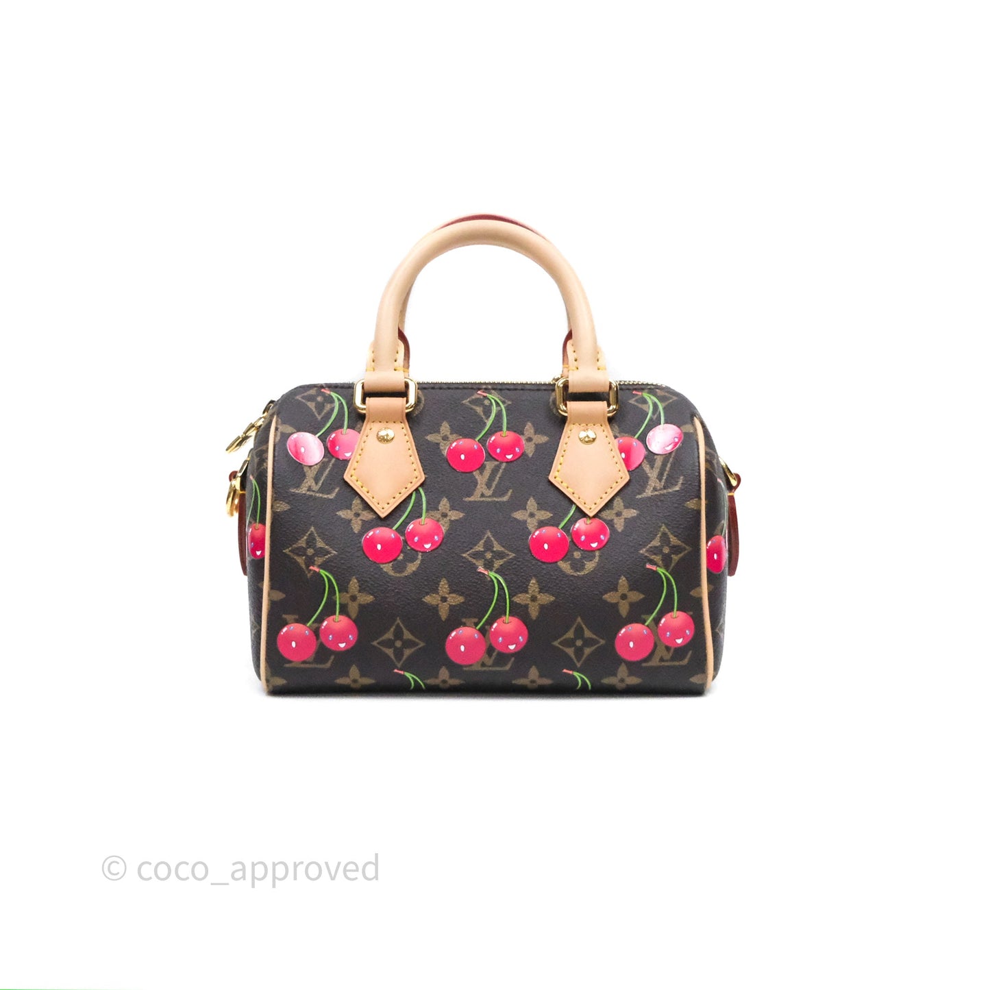 LV x TM Speedy Bandoulière 20 Monogram Cherry Coated Canvas