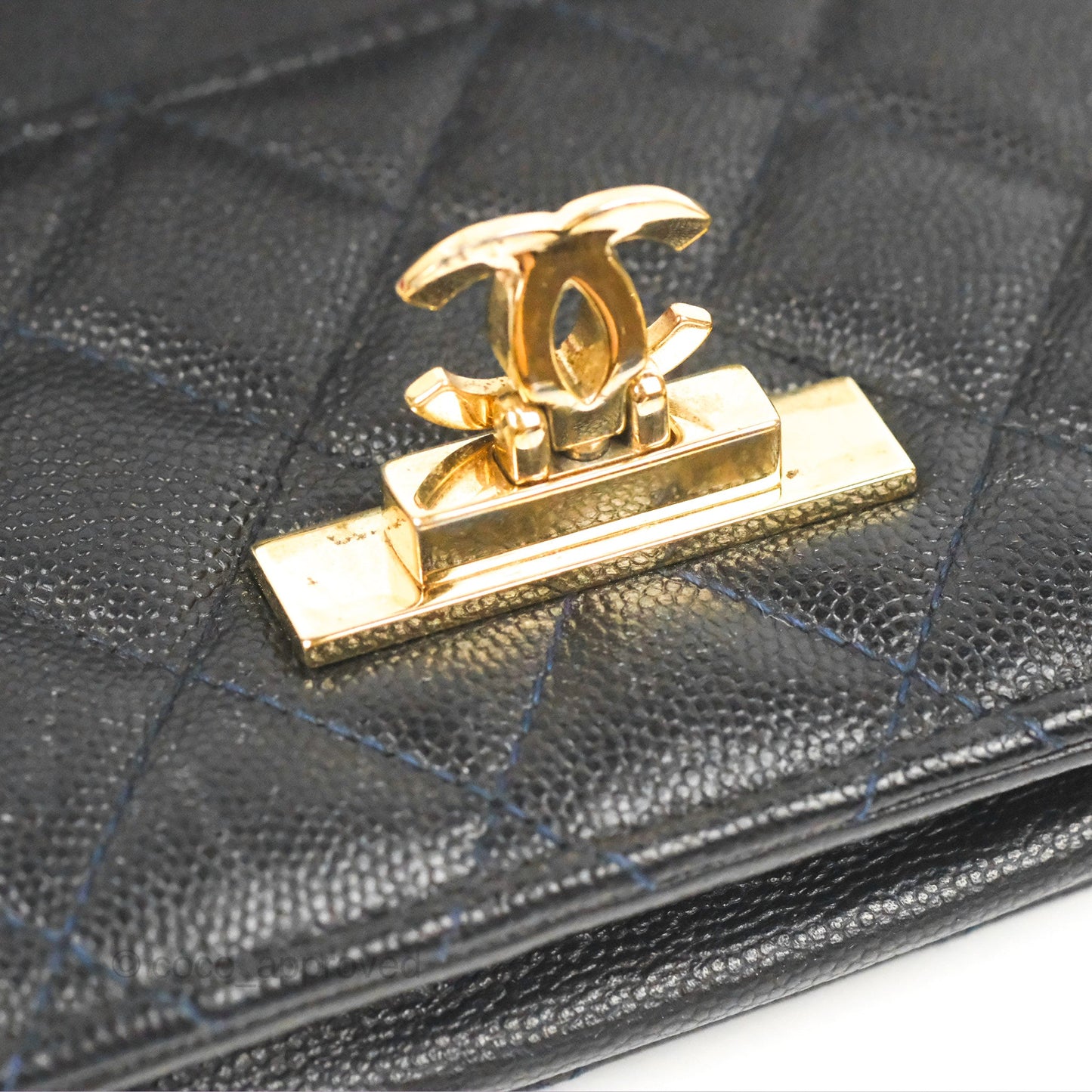 Chanel Golden Class Wallet on Chain WOC Black Caviar Gold Hardware