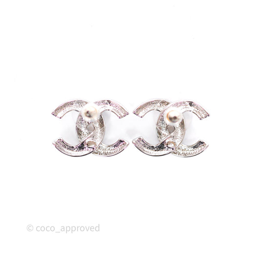 Chanel CC Earrings Silver Tone 25S