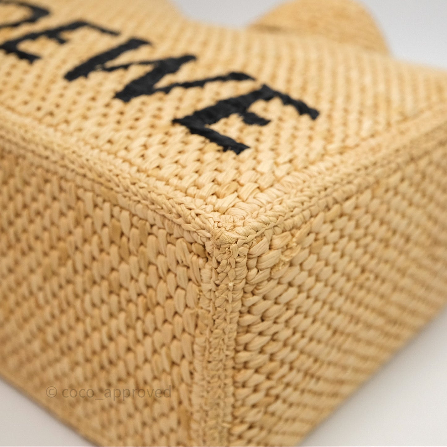 Loewe Small Font Tote In Raffia
