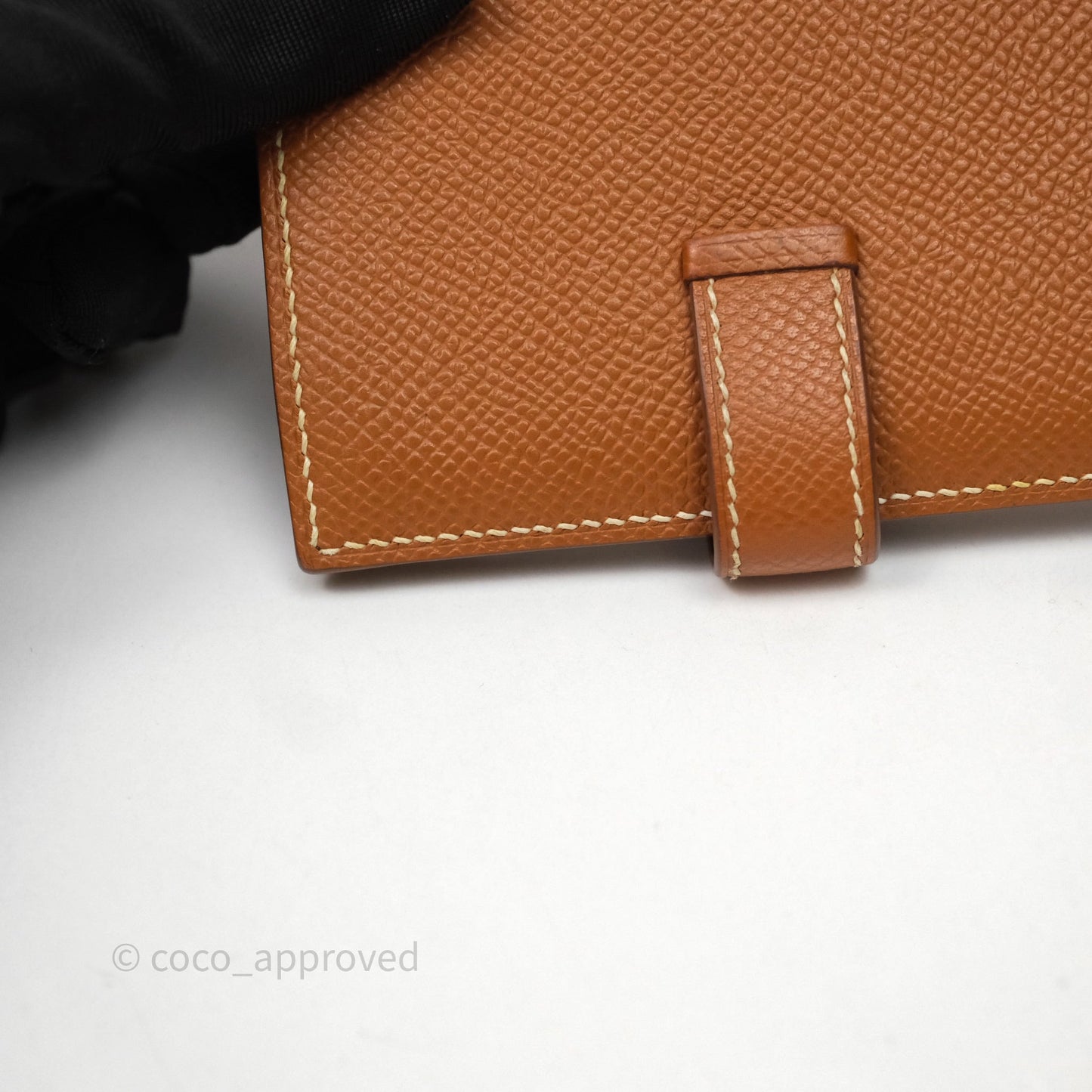Hermes Bearn Mini Wallet Gold Epsom Gold Hardware