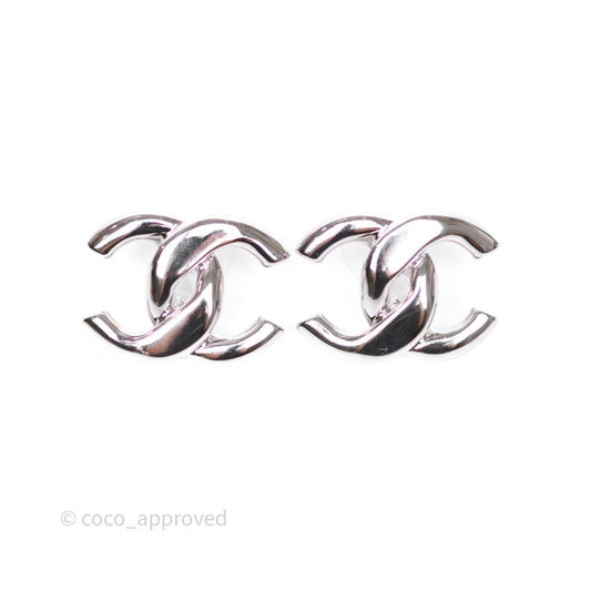 Chanel CC Earrings Silver Tone 25S