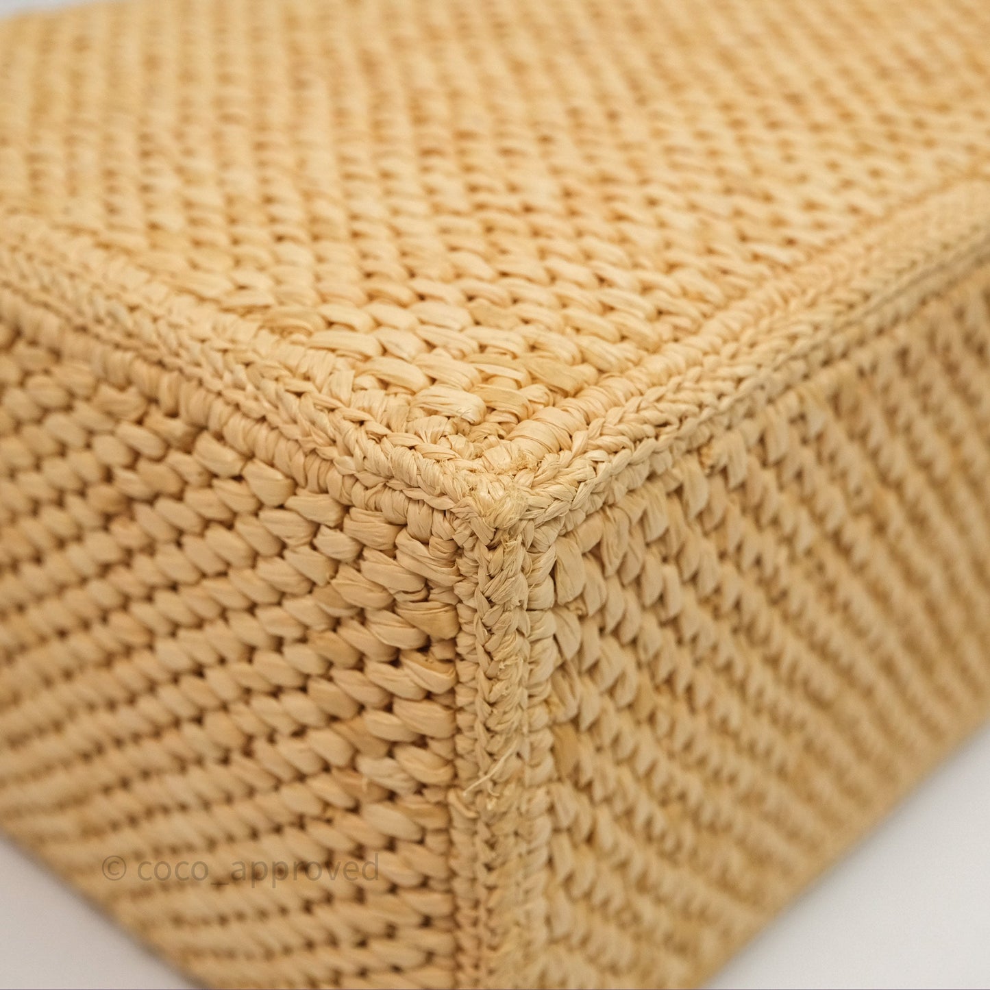 Loewe Small Font Tote In Raffia
