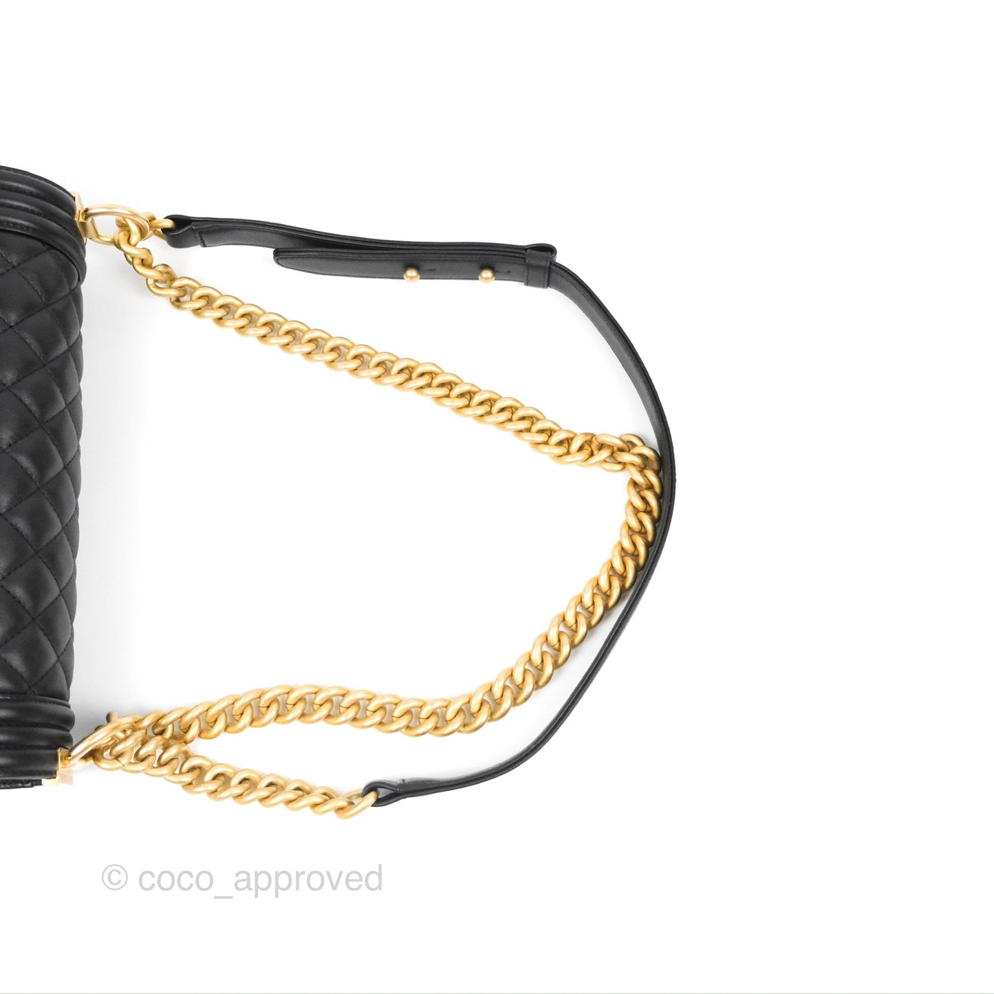 Chanel Quilted Medium Boy Black Calfskin Aged Gold Hardware