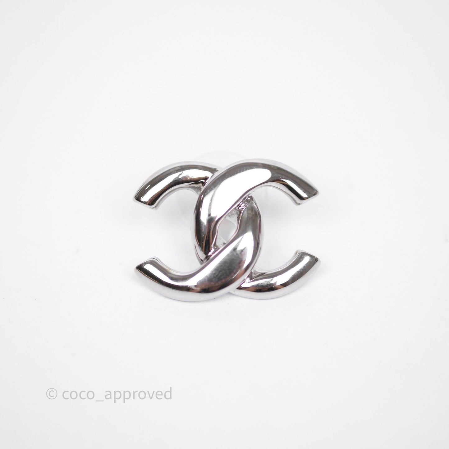 Chanel CC Earrings Silver Tone 25S