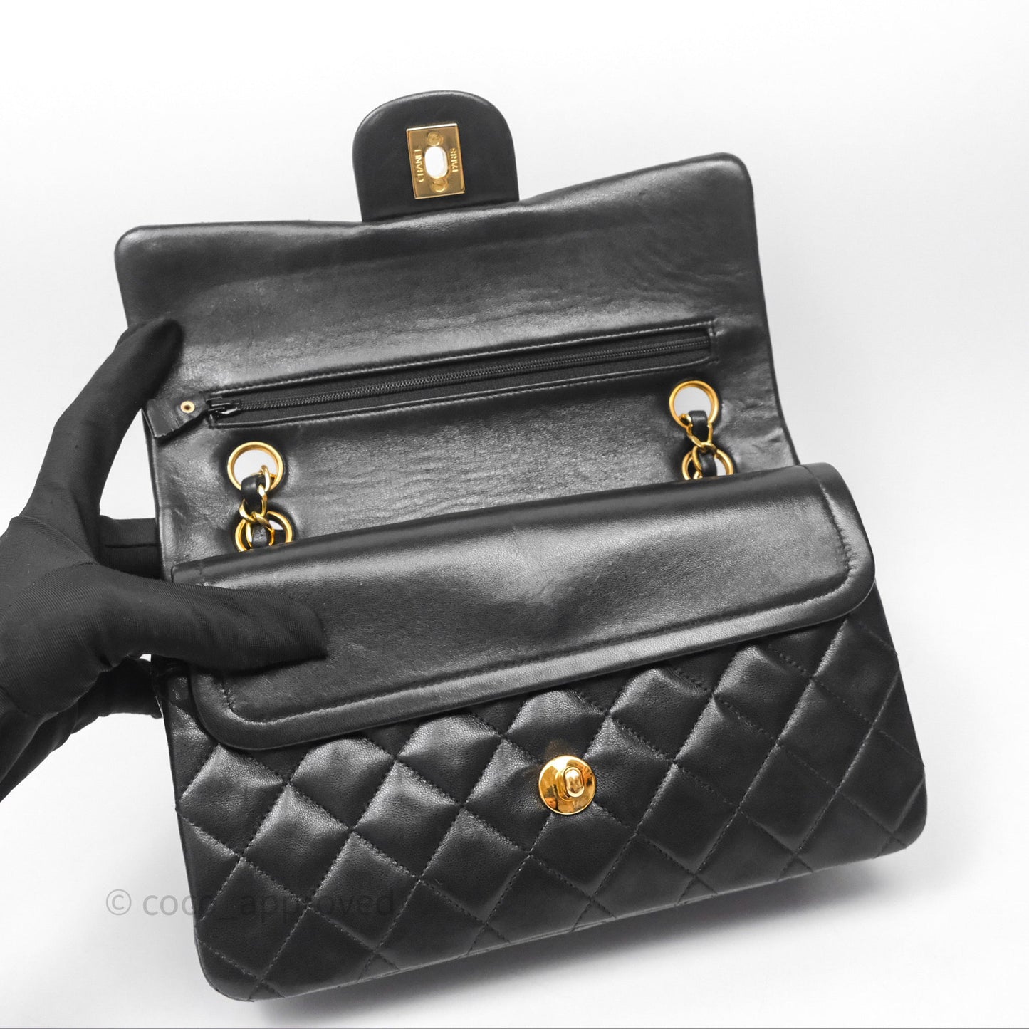 Chanel Classic Vintage Small Flap Black Lambskin 24K Gold Hardware