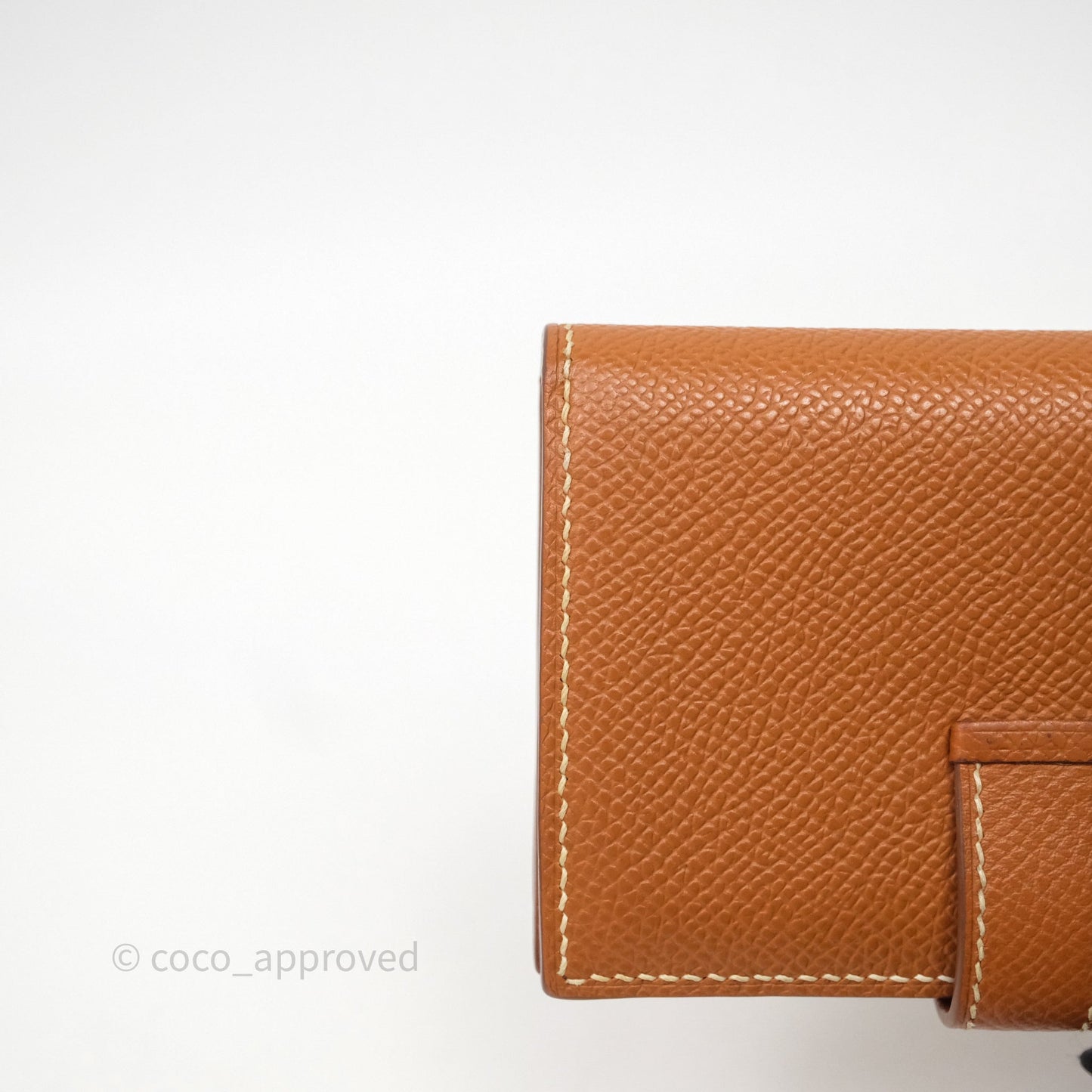 Hermes Bearn Mini Wallet Gold Epsom Gold Hardware