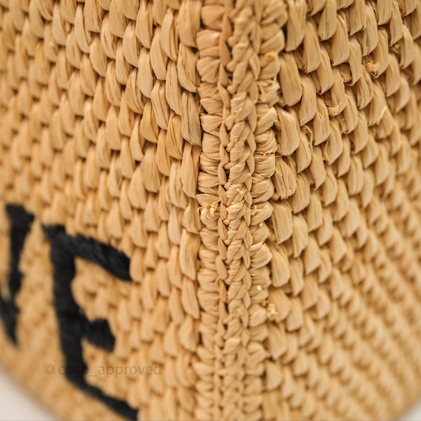 Loewe Small Font Tote In Raffia