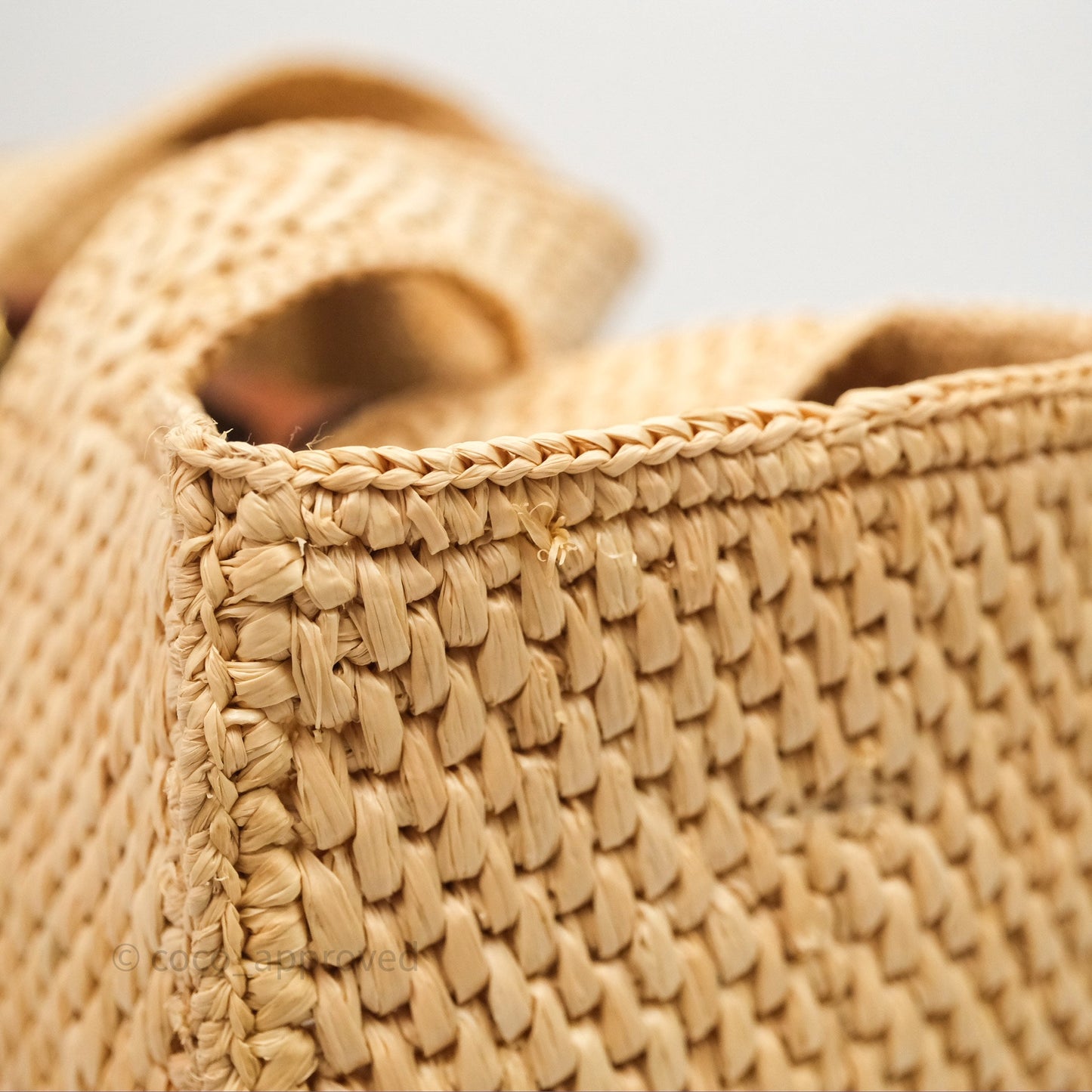 Loewe Small Font Tote In Raffia