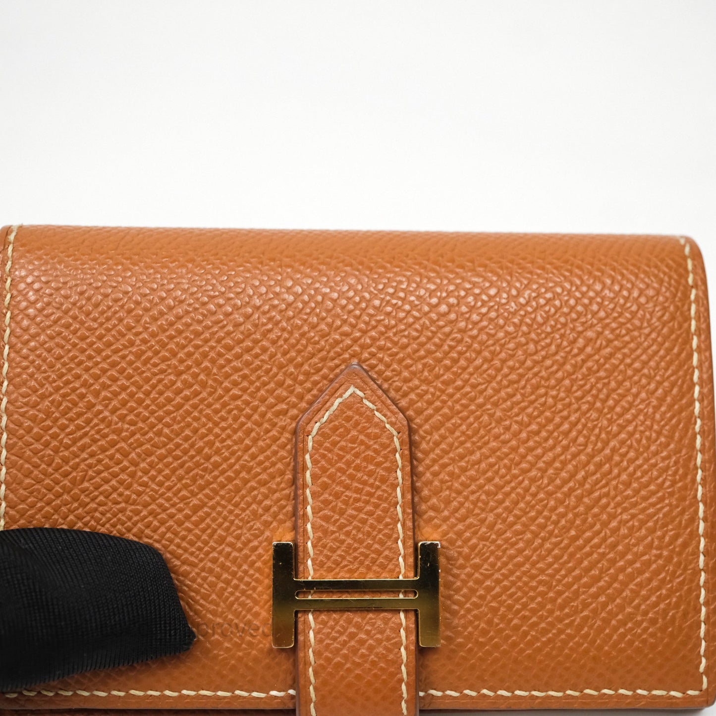 Hermes Bearn Mini Wallet Gold Epsom Gold Hardware