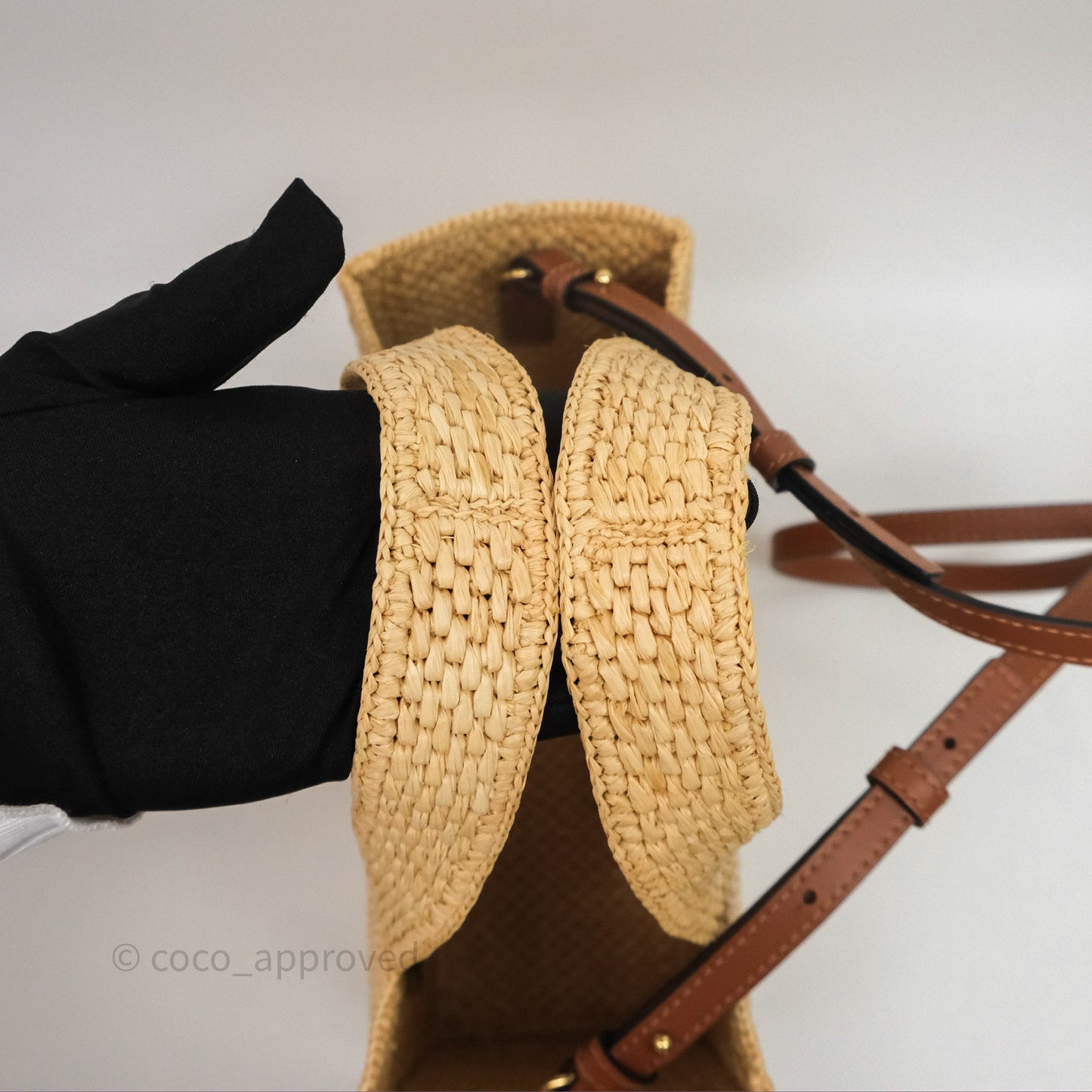 Loewe Small Font Tote In Raffia