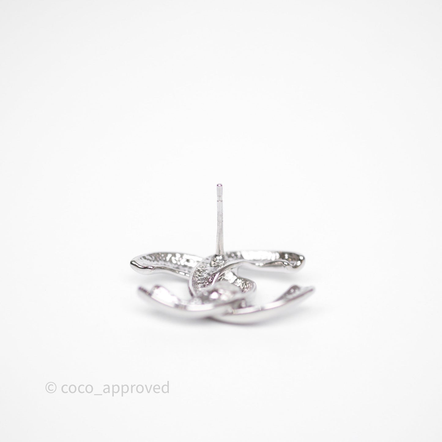 Chanel CC Earrings Silver Tone 25S