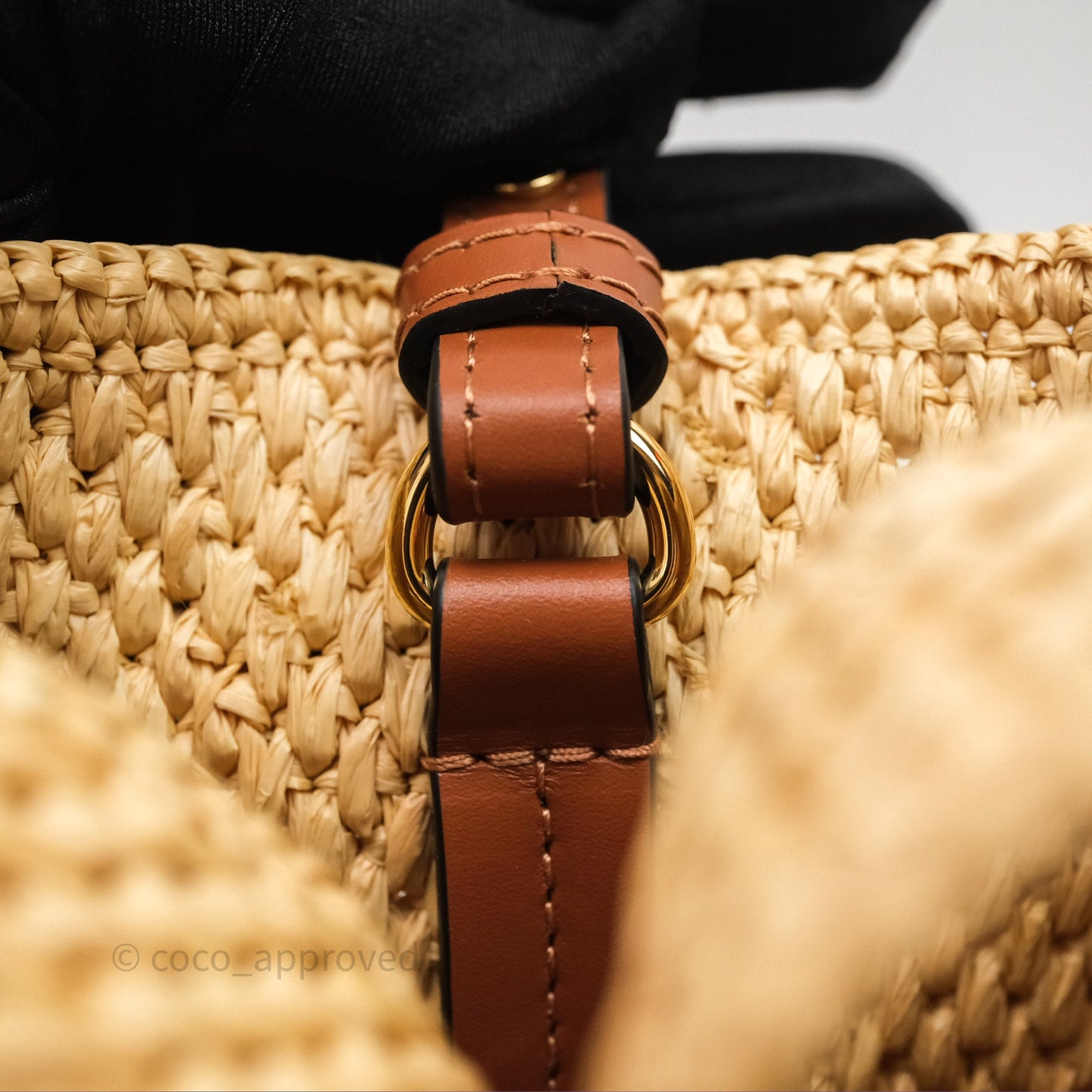 Loewe Small Font Tote In Raffia