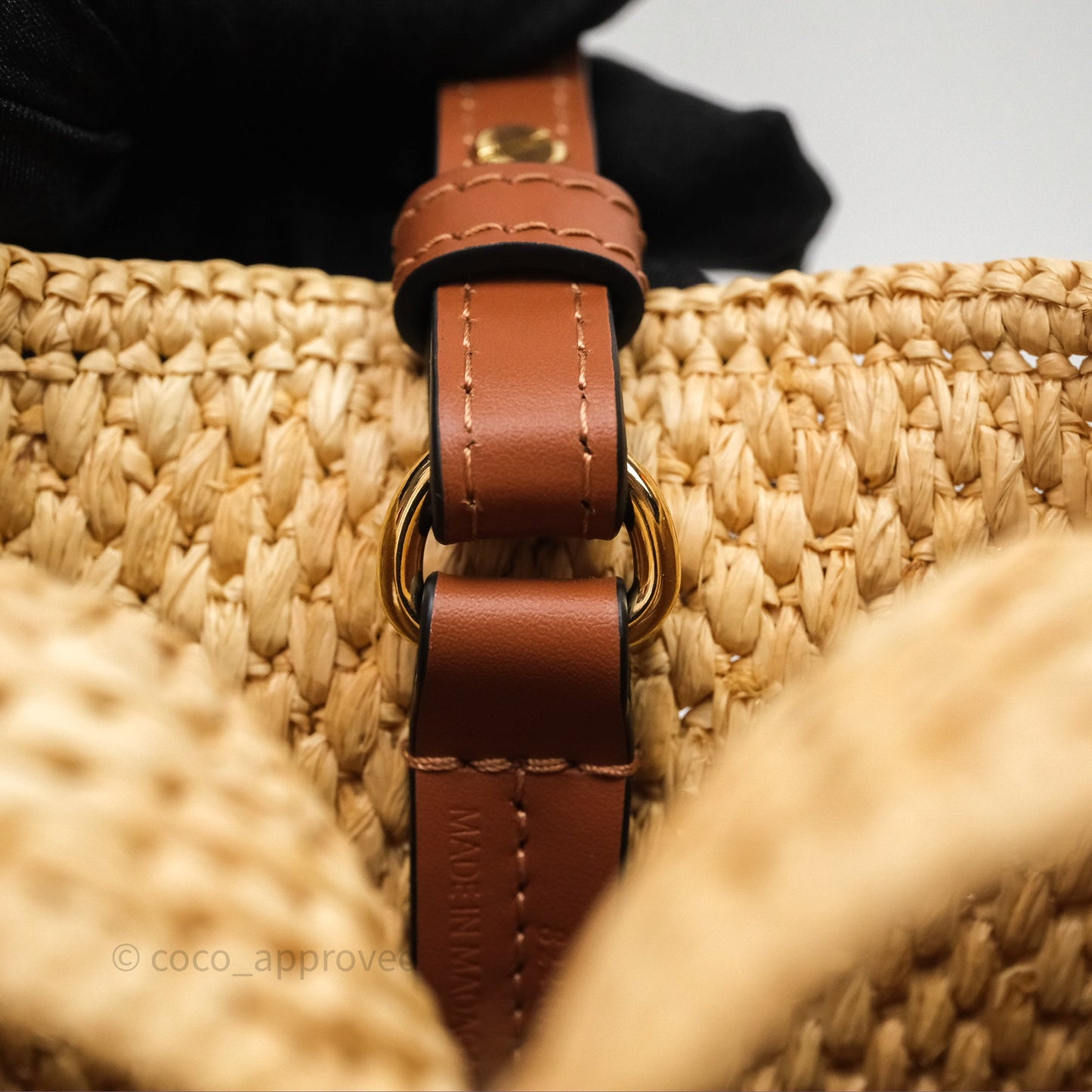 Loewe Small Font Tote In Raffia