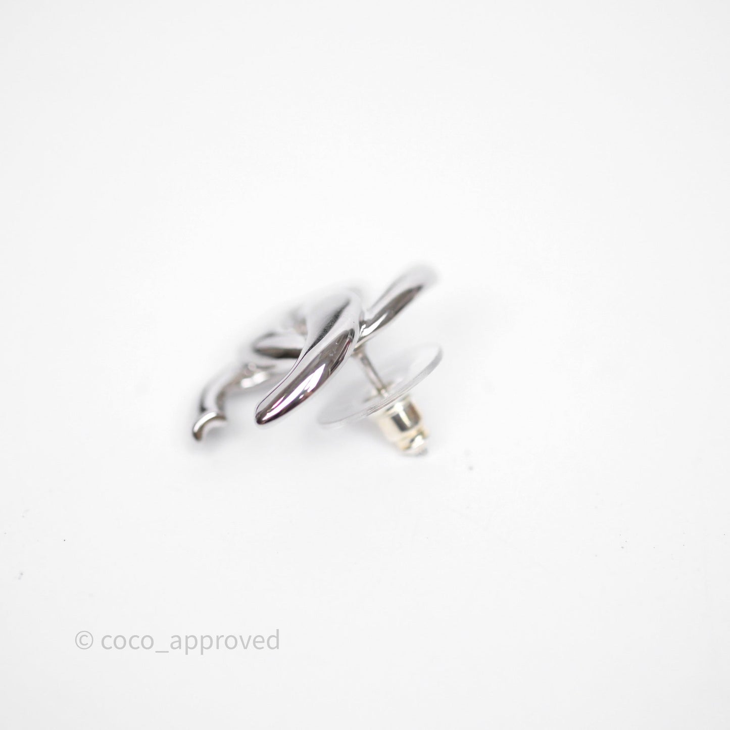 Chanel CC Earrings Silver Tone 25S