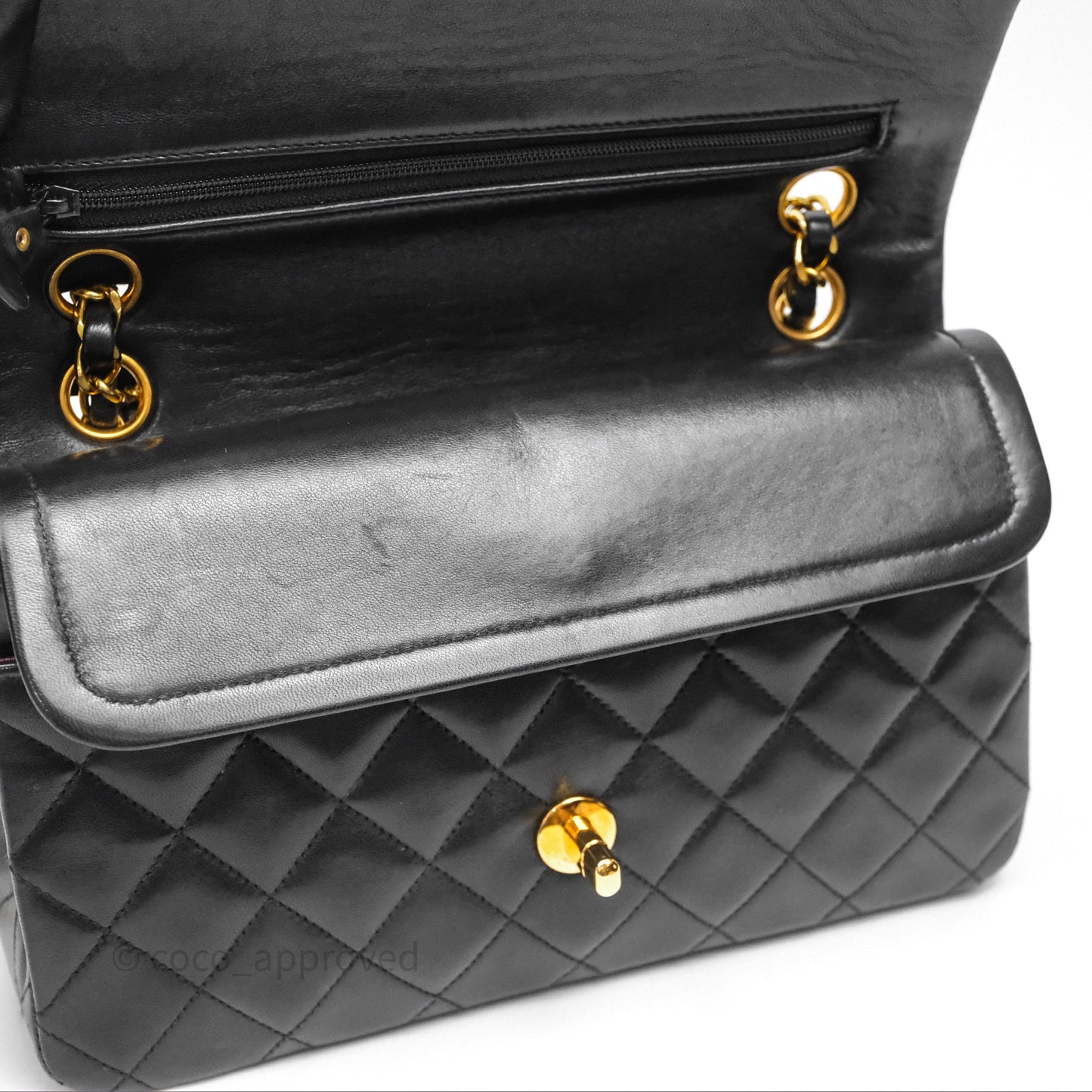 Chanel Classic Vintage Small Flap Black Lambskin 24K Gold Hardware